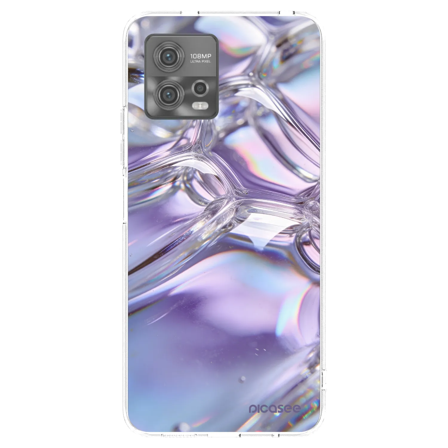 Picasee husă transparentă din silicon pentru Motorola Moto G72 - Iridescent bubbles