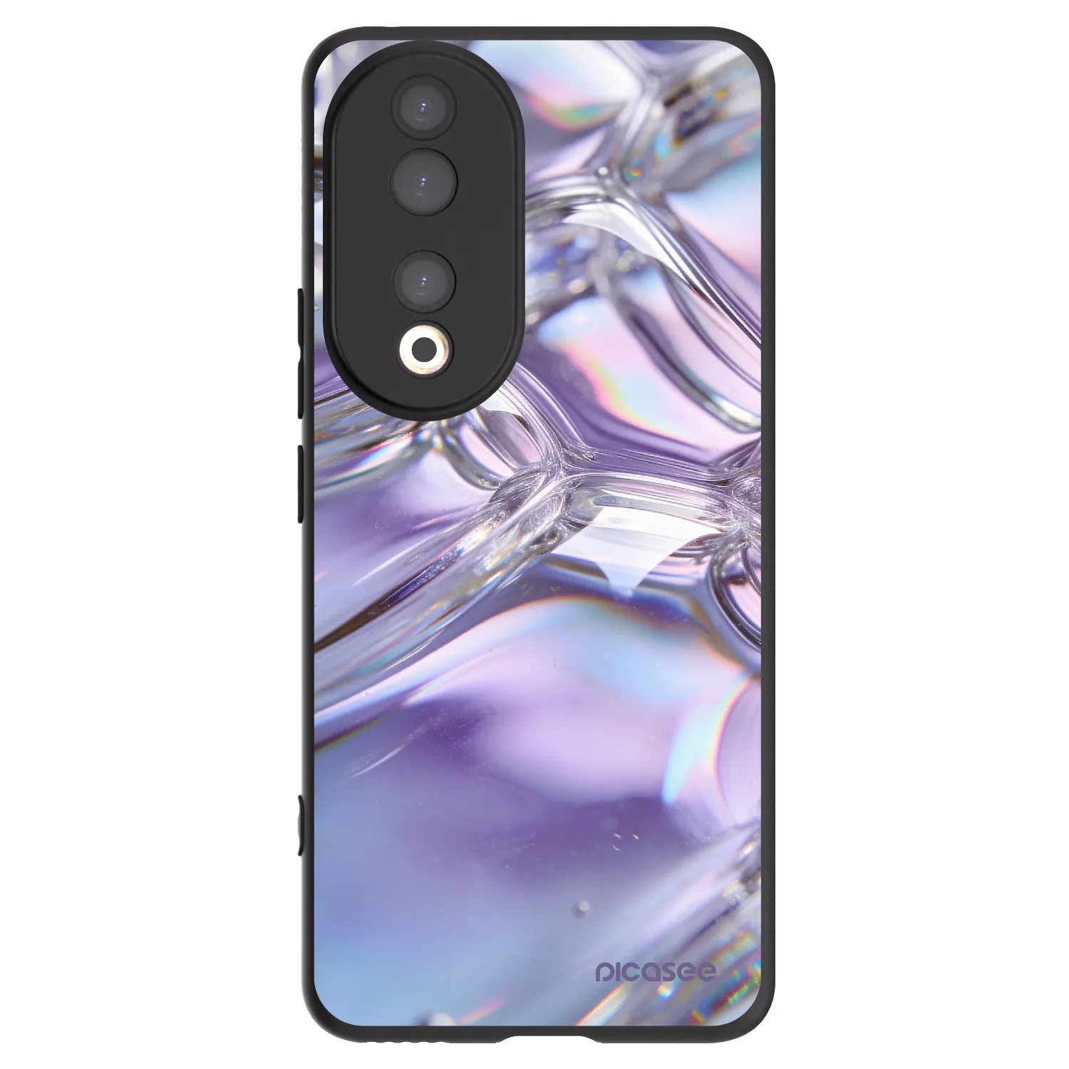Picasee husă neagră din silicon pentru Honor 90 5G - Iridescent bubbles