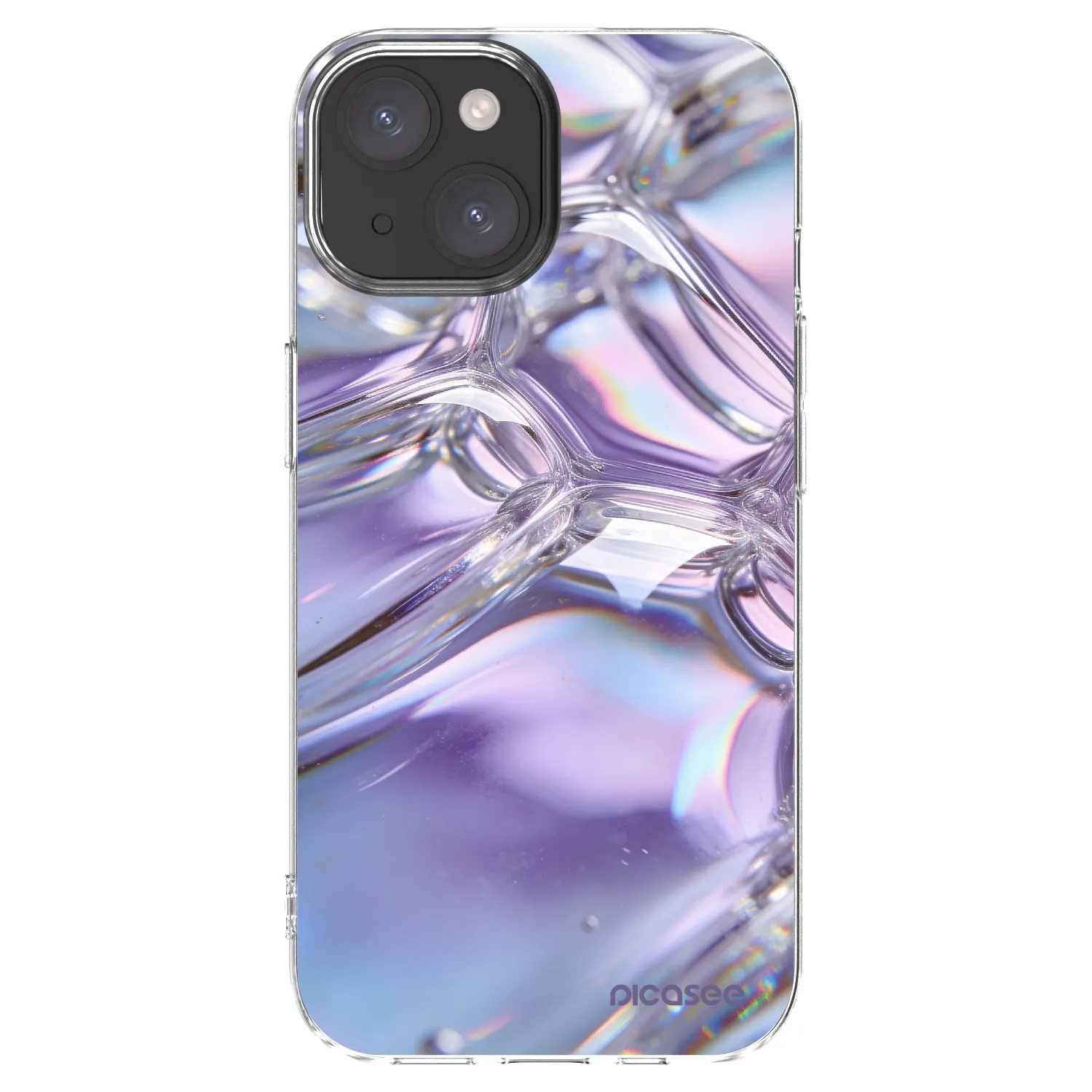 Picasee husă transparentă din silicon pentru Apple iPhone 15 - Iridescent bubbles