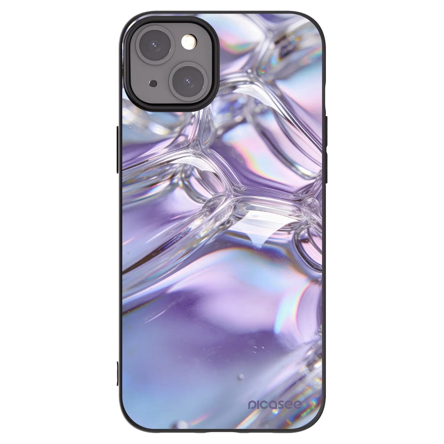Picasee husă neagră din silicon pentru Apple iPhone 15 Plus - Iridescent bubbles