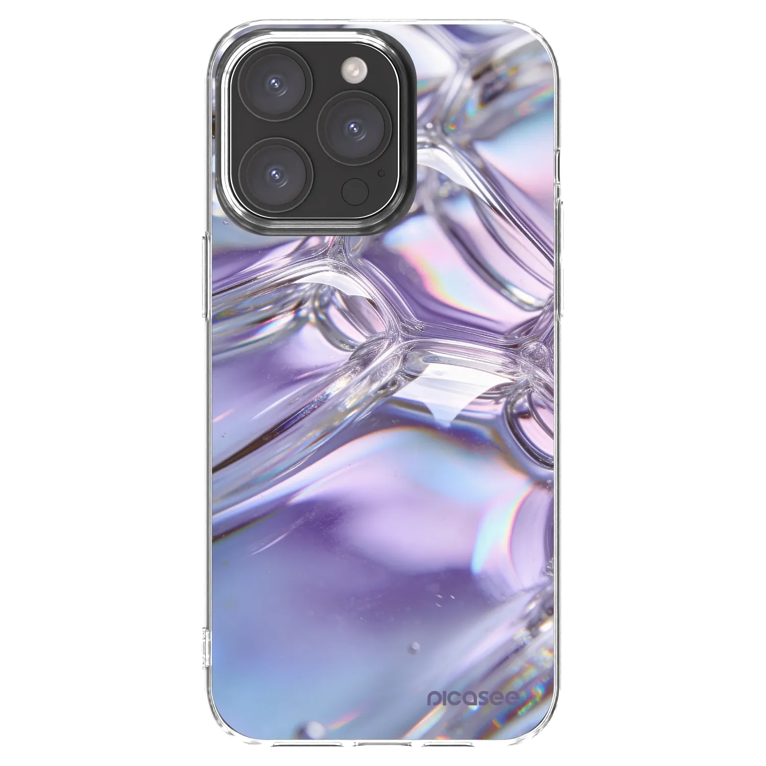 Picasee husă transparentă din silicon pentru Apple iPhone 15 Pro Max - Iridescent bubbles
