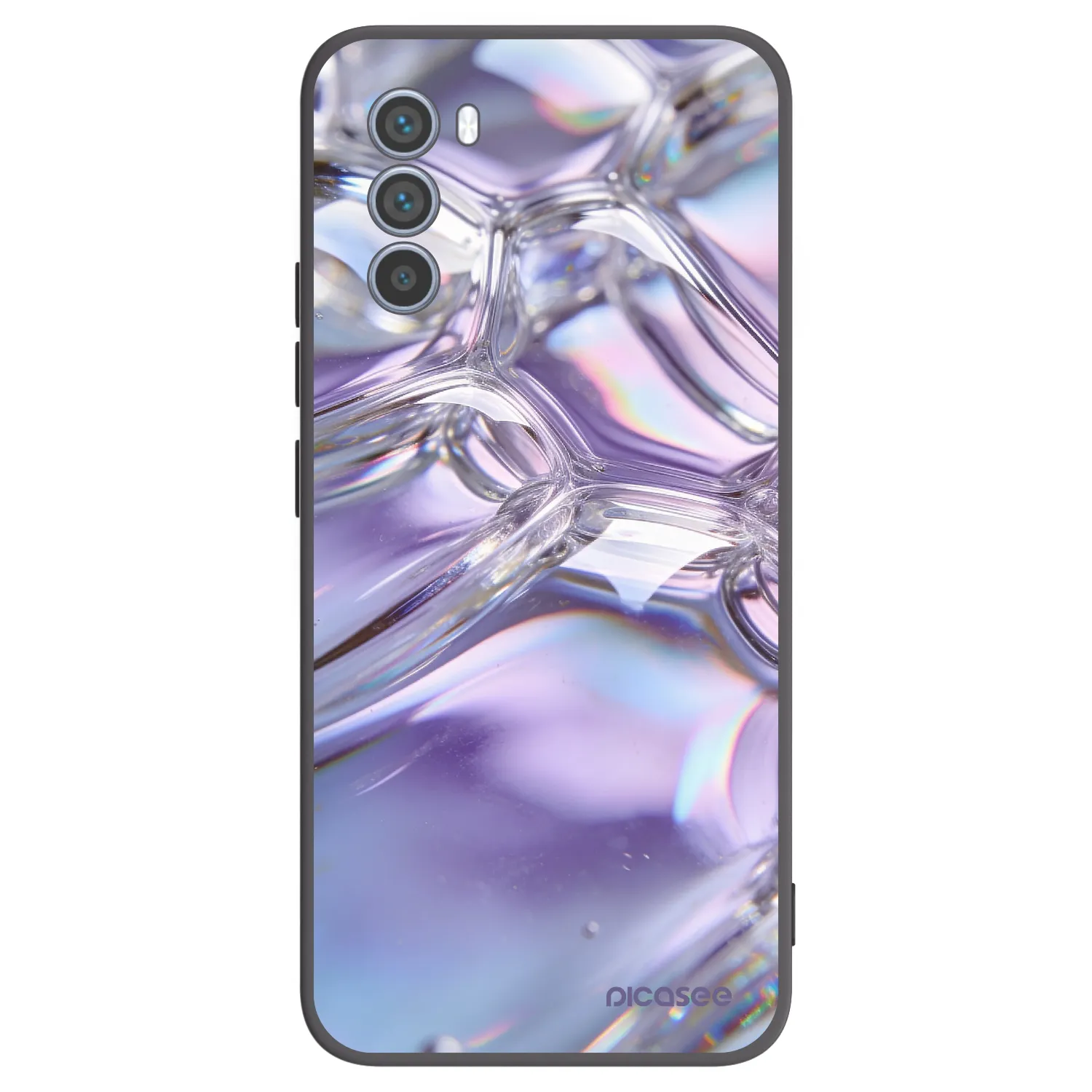 Picasee husă neagră din silicon pentru Motorola Moto G62 - Iridescent bubbles