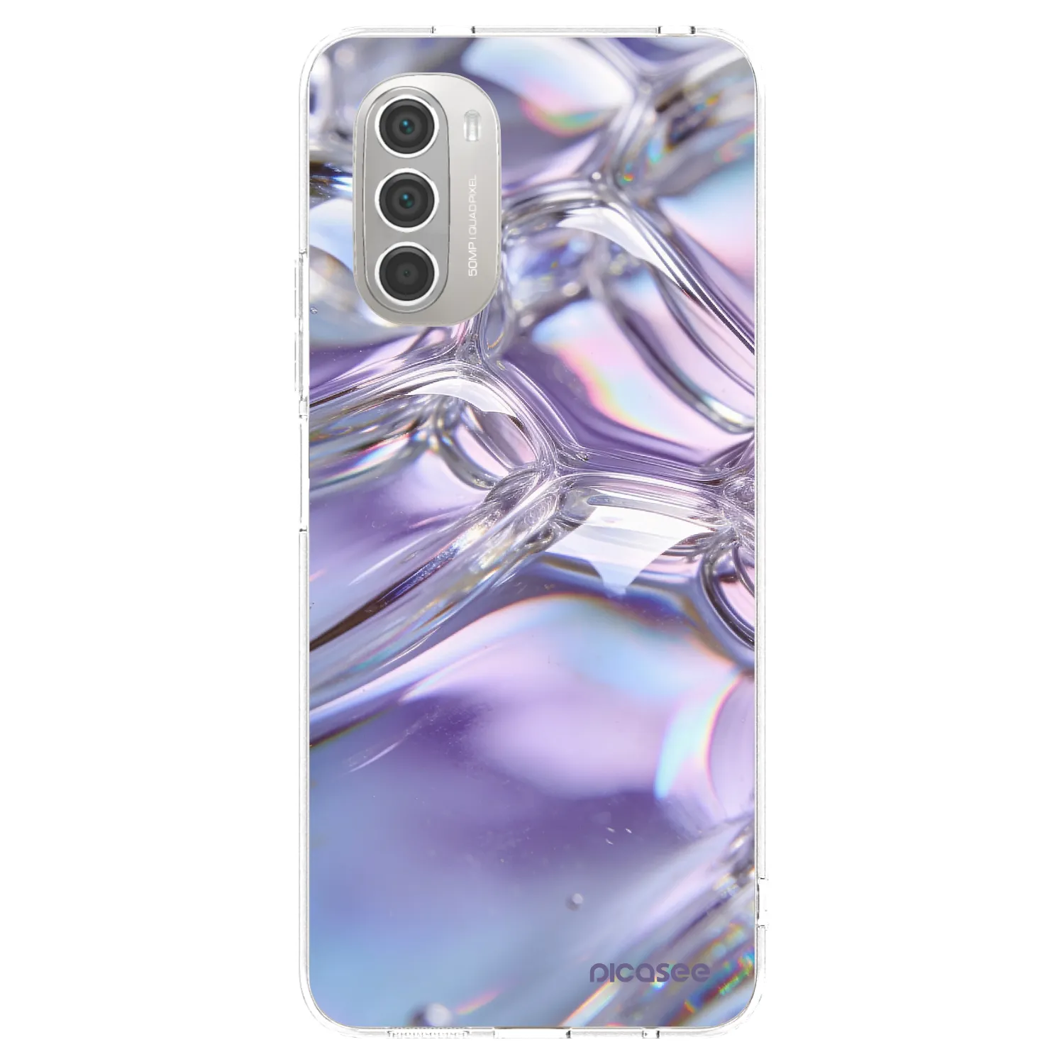 Picasee husă transparentă din silicon pentru Motorola Moto G51 - Iridescent bubbles