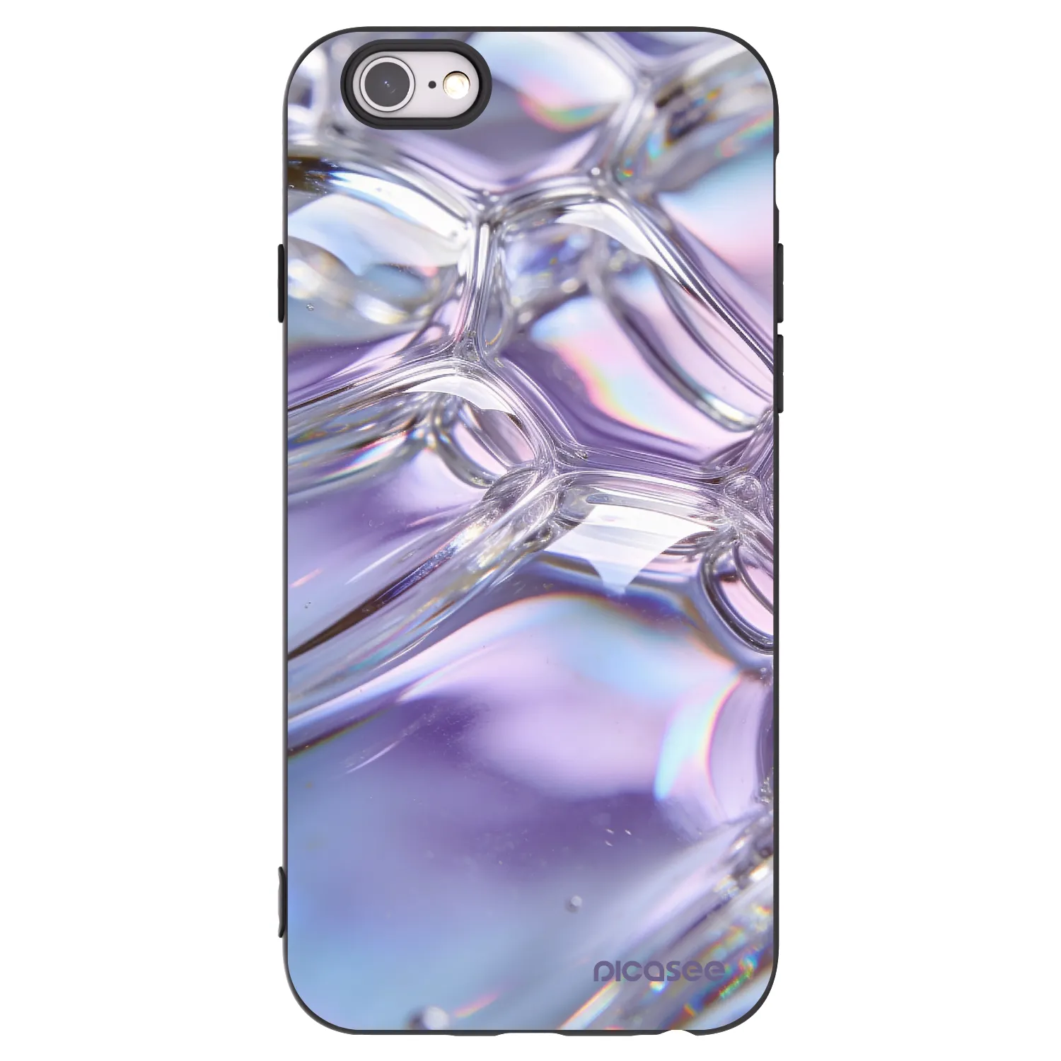 Picasee husă neagră din silicon pentru Apple iPhone 6/6S - Iridescent bubbles