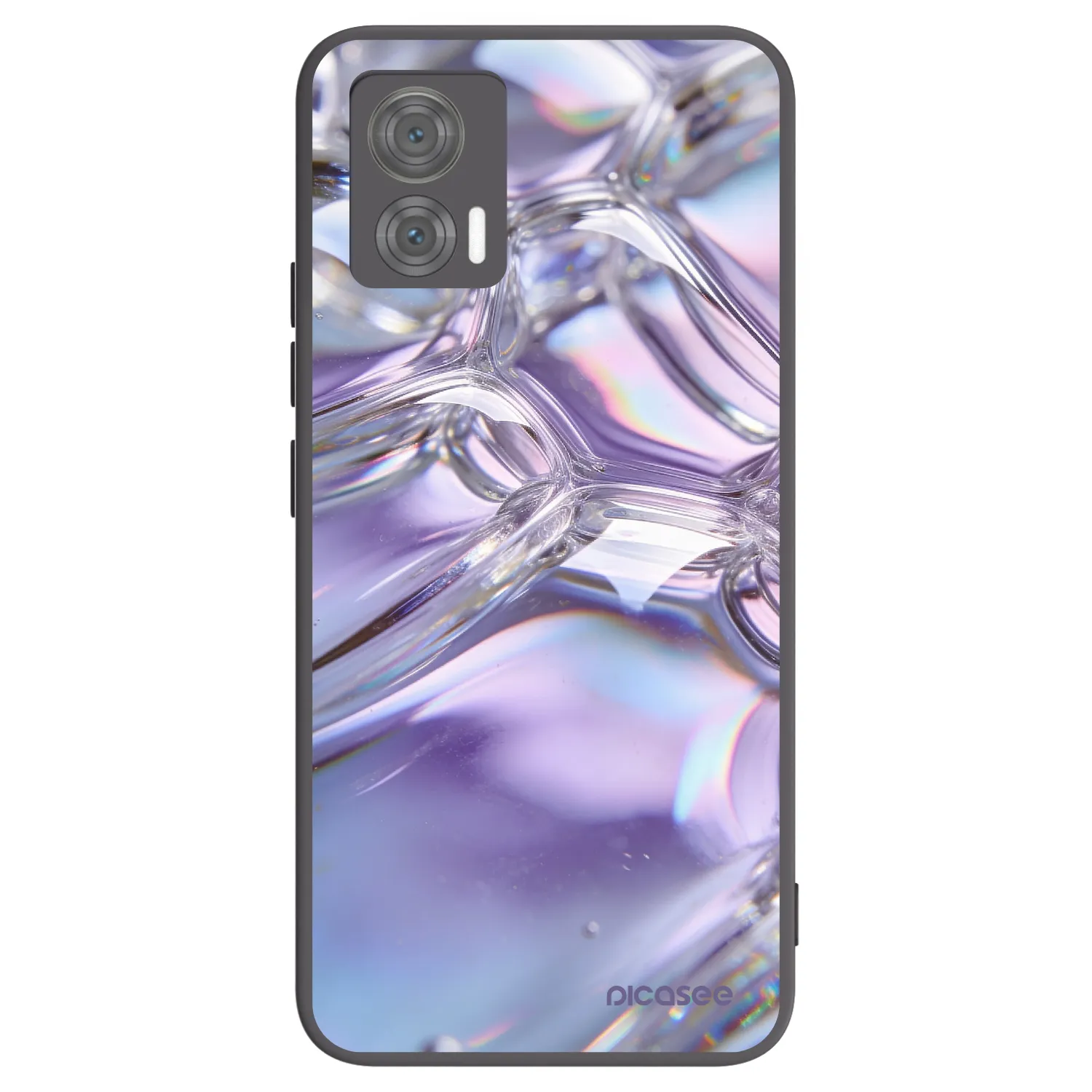 Picasee husă neagră din silicon pentru Motorola Edge 30 Neo - Iridescent bubbles