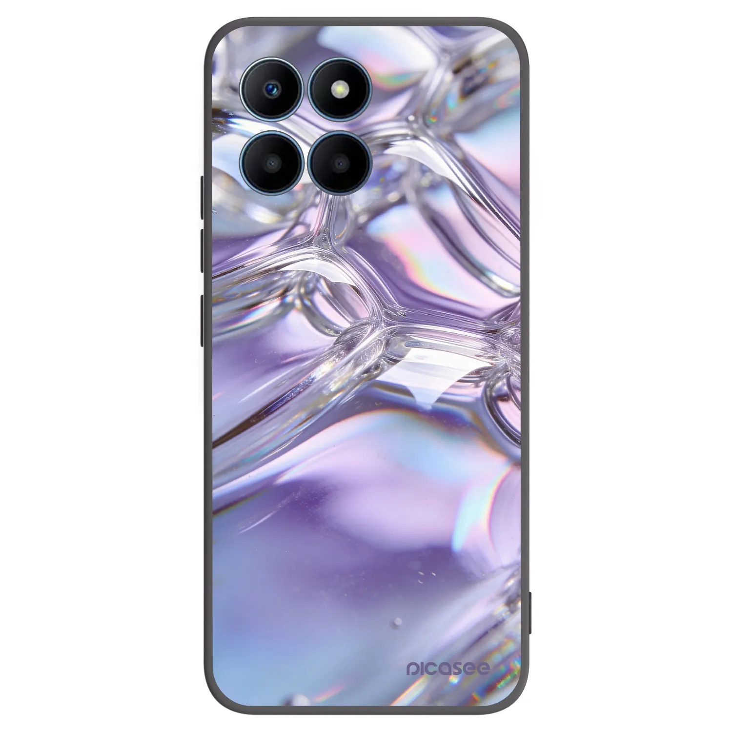 Picasee husă neagră din silicon pentru Honor 70 Lite - Iridescent bubbles