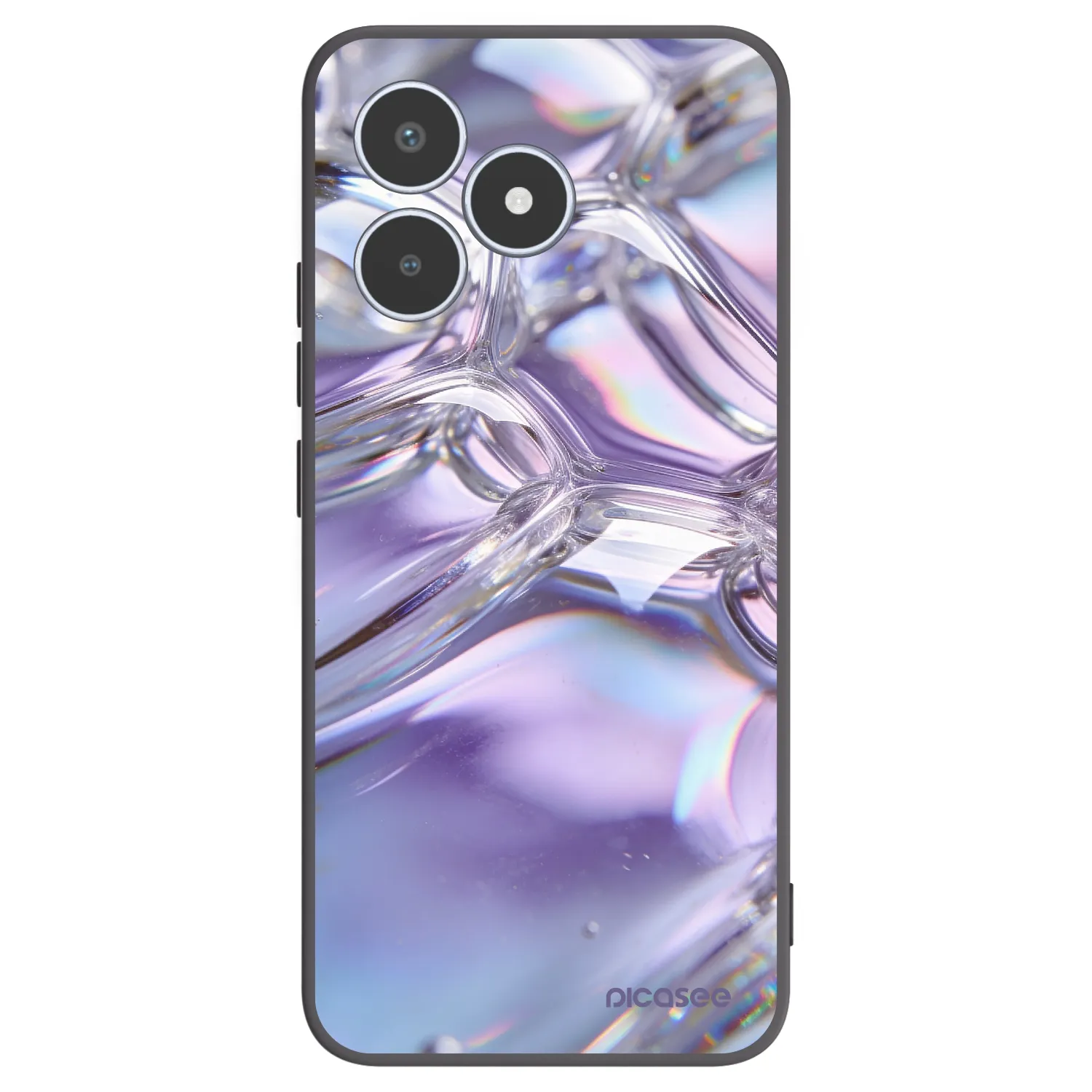 Picasee husă neagră din silicon pentru Realme C53 - Iridescent bubbles