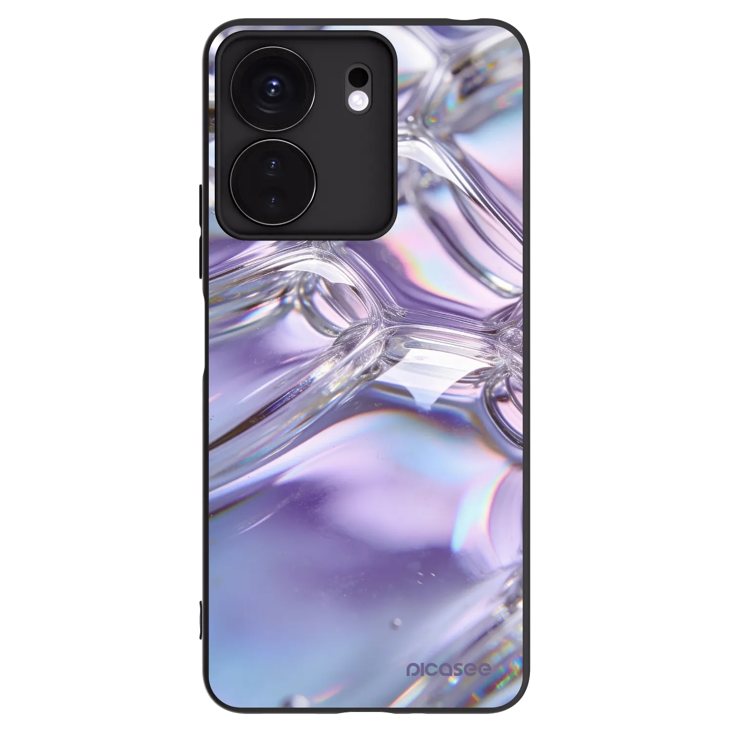 Picasee husă neagră din silicon pentru Xiaomi Redmi 13C 4G - Iridescent bubbles