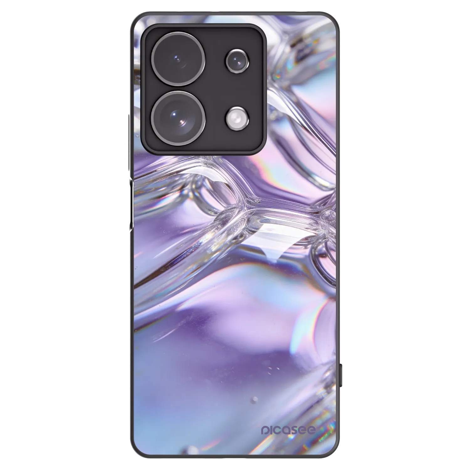 Picasee husă neagră din silicon pentru Xiaomi Redmi Note 13 Pro 4G - Iridescent bubbles