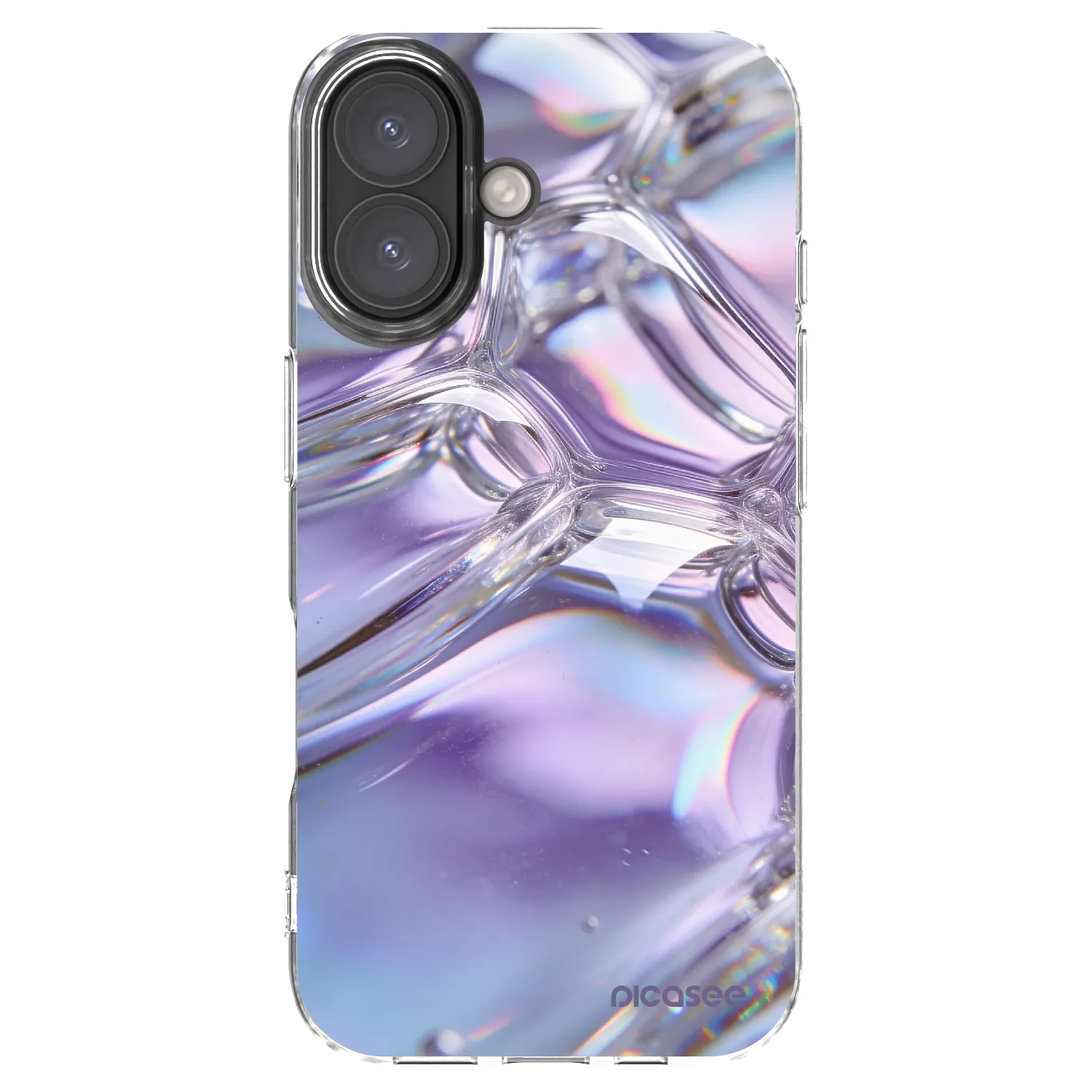 Picasee husă transparentă din silicon pentru Apple iPhone 16 - Iridescent bubbles