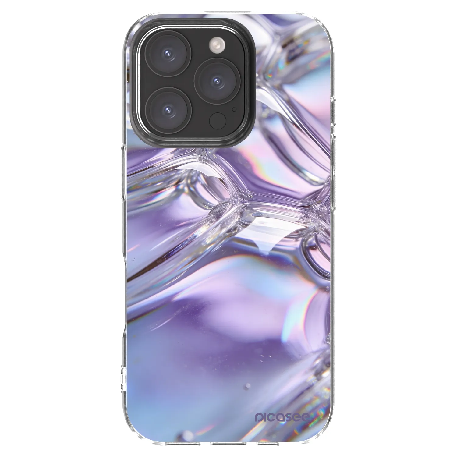 Picasee husă transparentă din silicon pentru Apple iPhone 16 Pro - Iridescent bubbles