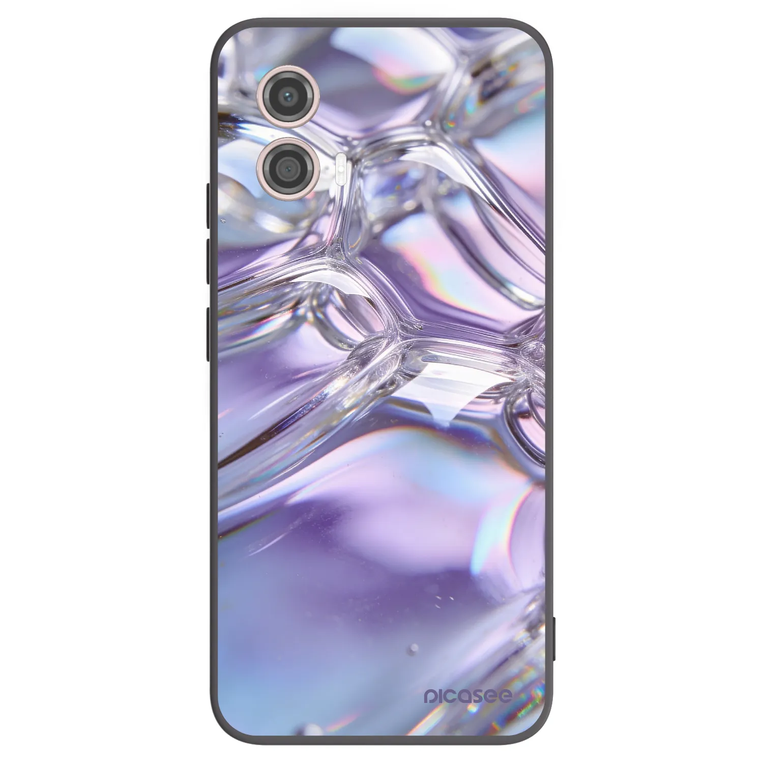 Picasee husă neagră din silicon pentru Motorola Moto G53 5G - Iridescent bubbles