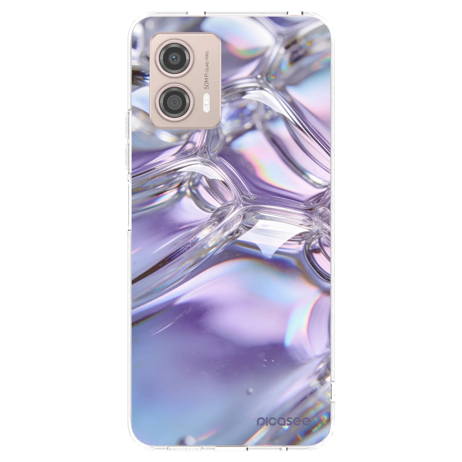 Picasee husă transparentă din silicon pentru Motorola Moto G53 5G - Iridescent bubbles