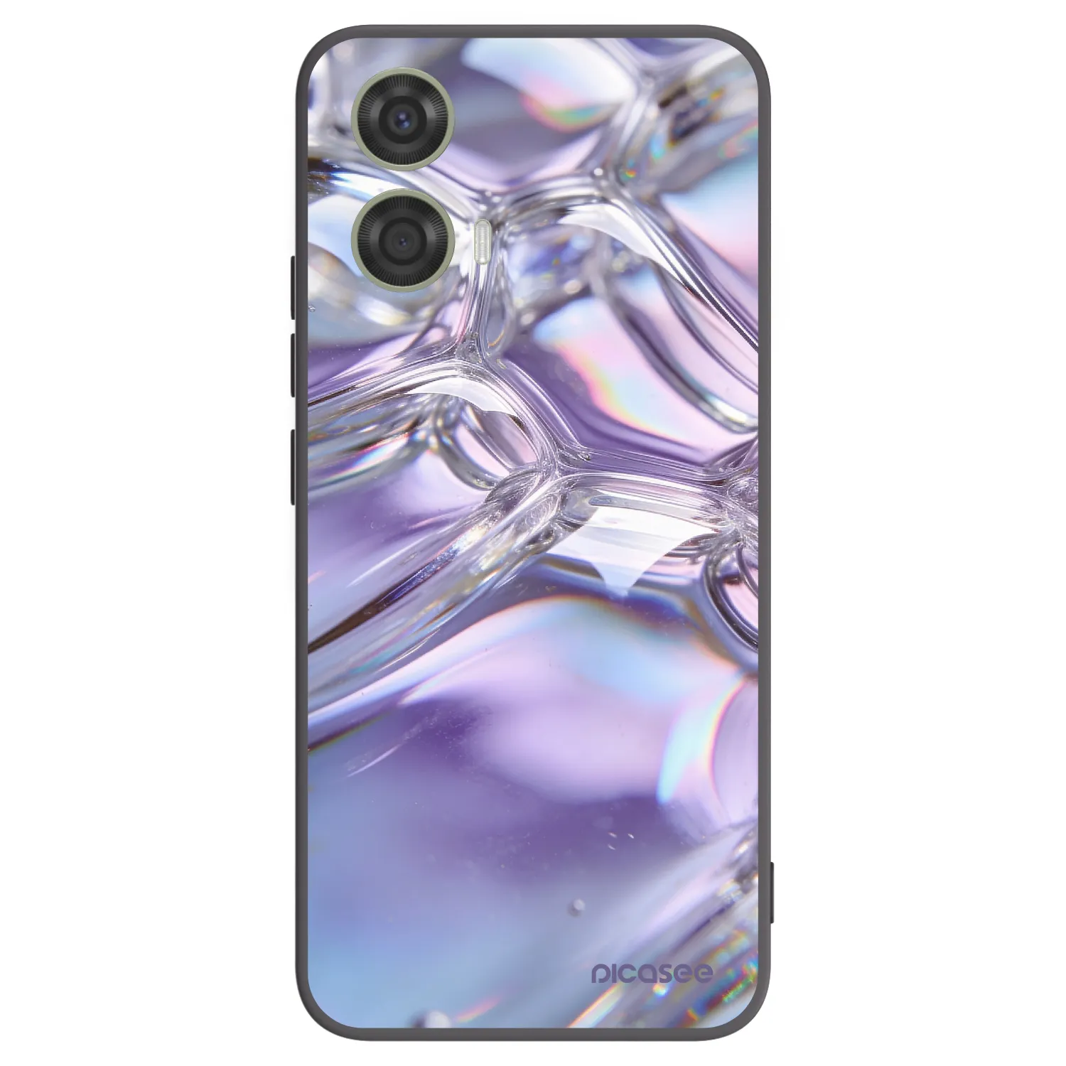Picasee husă neagră din silicon pentru Motorola Moto G24 - Iridescent bubbles