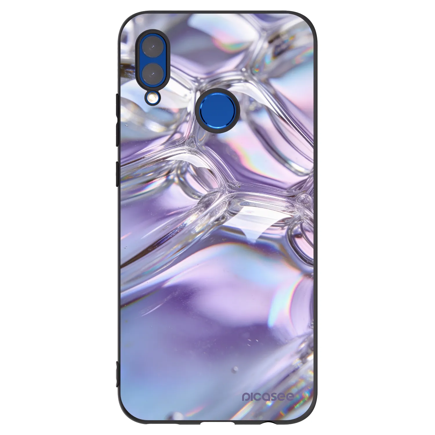 Picasee husă neagră din silicon pentru Honor 10 Lite - Iridescent bubbles