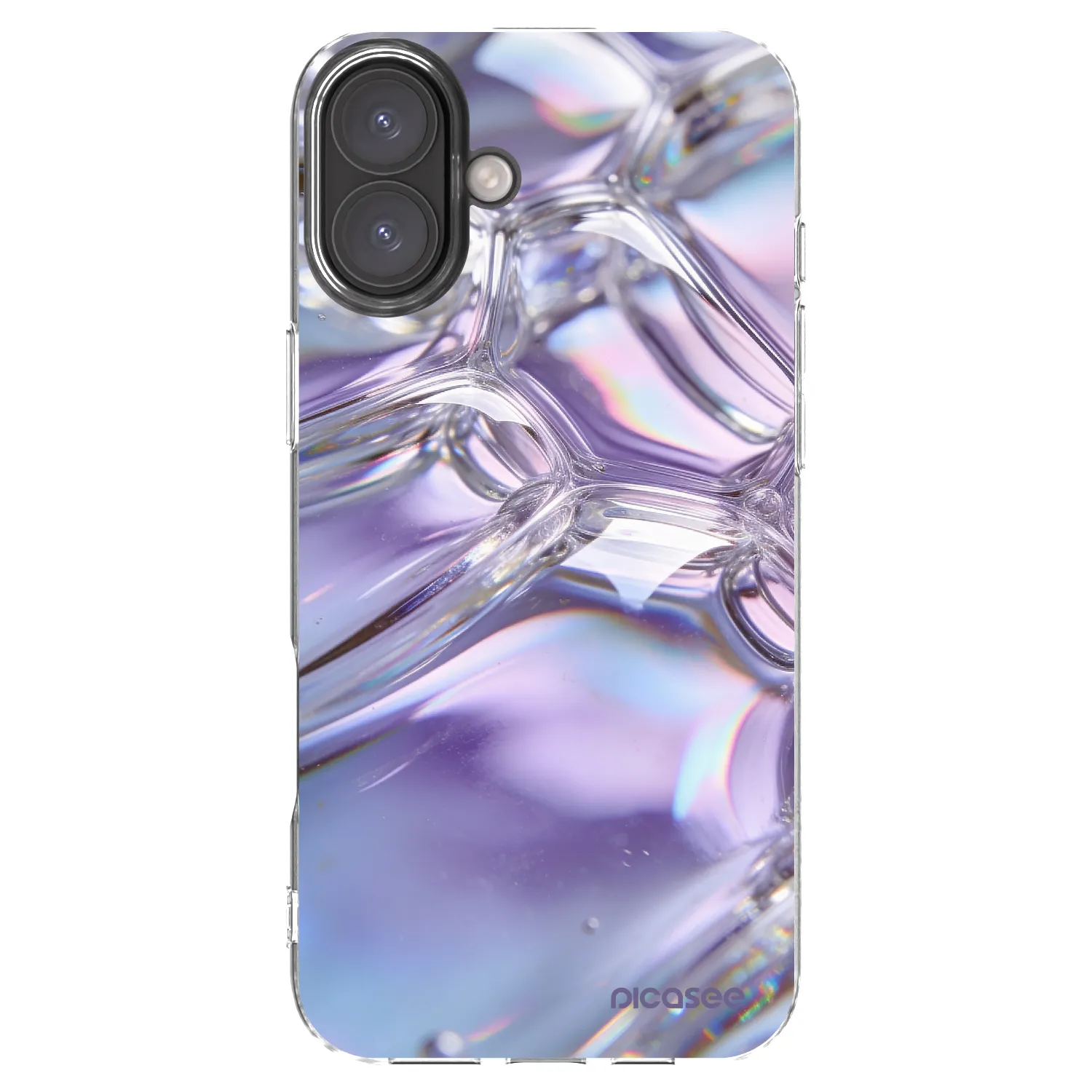 Picasee husă transparentă din silicon pentru Apple iPhone 16 Plus - Iridescent bubbles