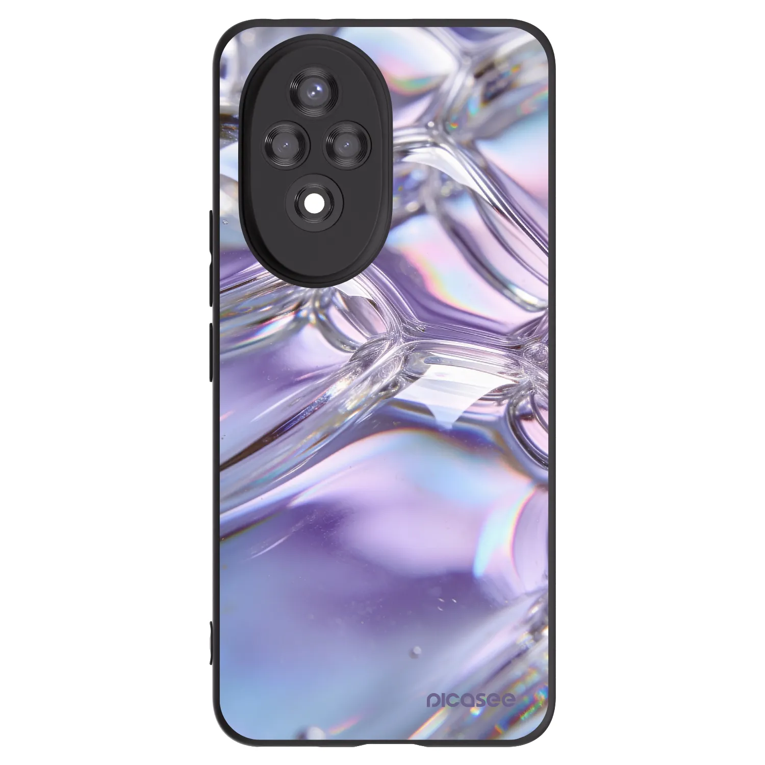 Picasee husă neagră din silicon pentru Honor 200 5G - Iridescent bubbles
