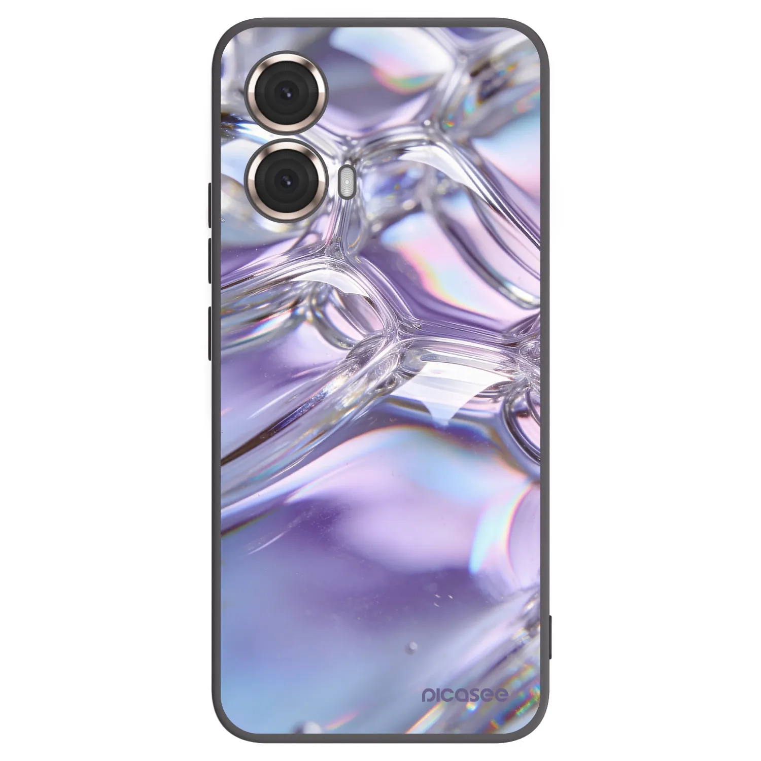 Picasee husă neagră din silicon pentru Motorola Moto G85 - Iridescent bubbles