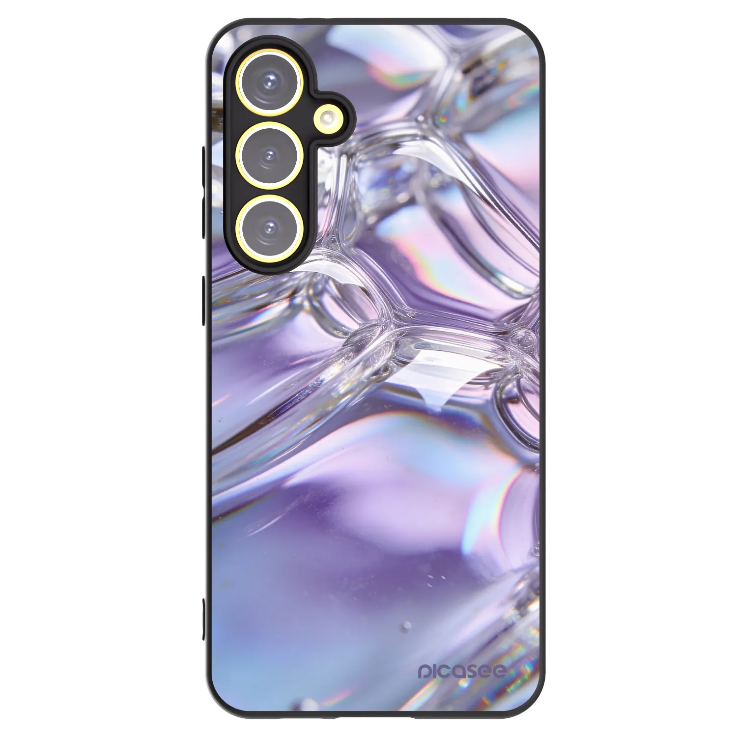 Picasee husă neagră din silicon pentru Samsung Galaxy S24 FE S721B - Iridescent bubbles