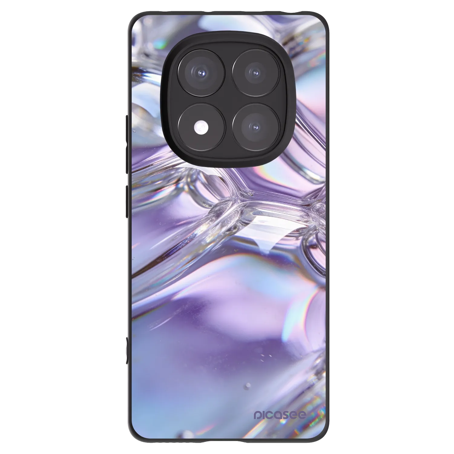 Picasee husă neagră din silicon pentru Xiaomi Redmi Note 14 Pro+ 5G - Iridescent bubbles