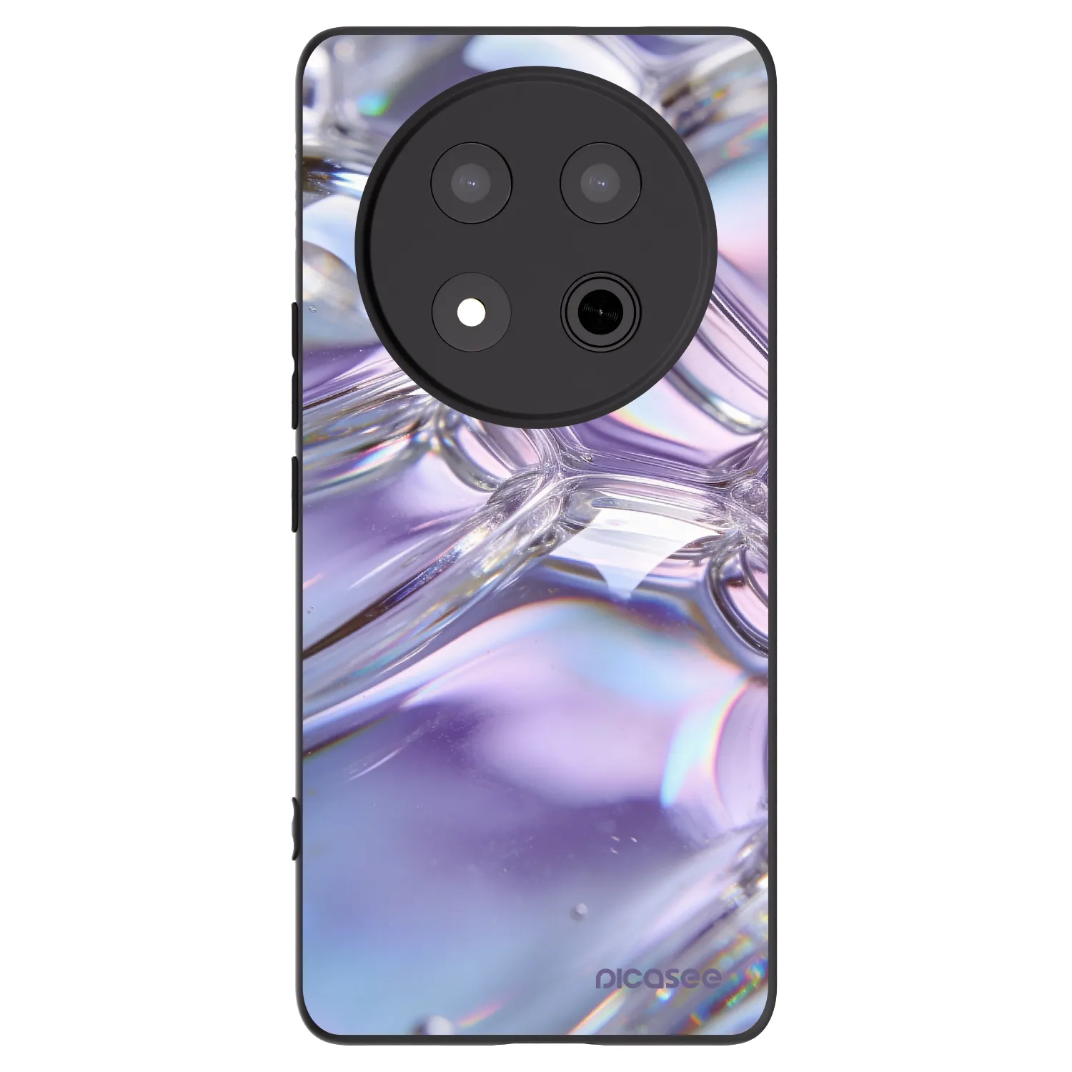 Picasee husă neagră din silicon pentru Honor Magic7 Lite 5G - Iridescent bubbles