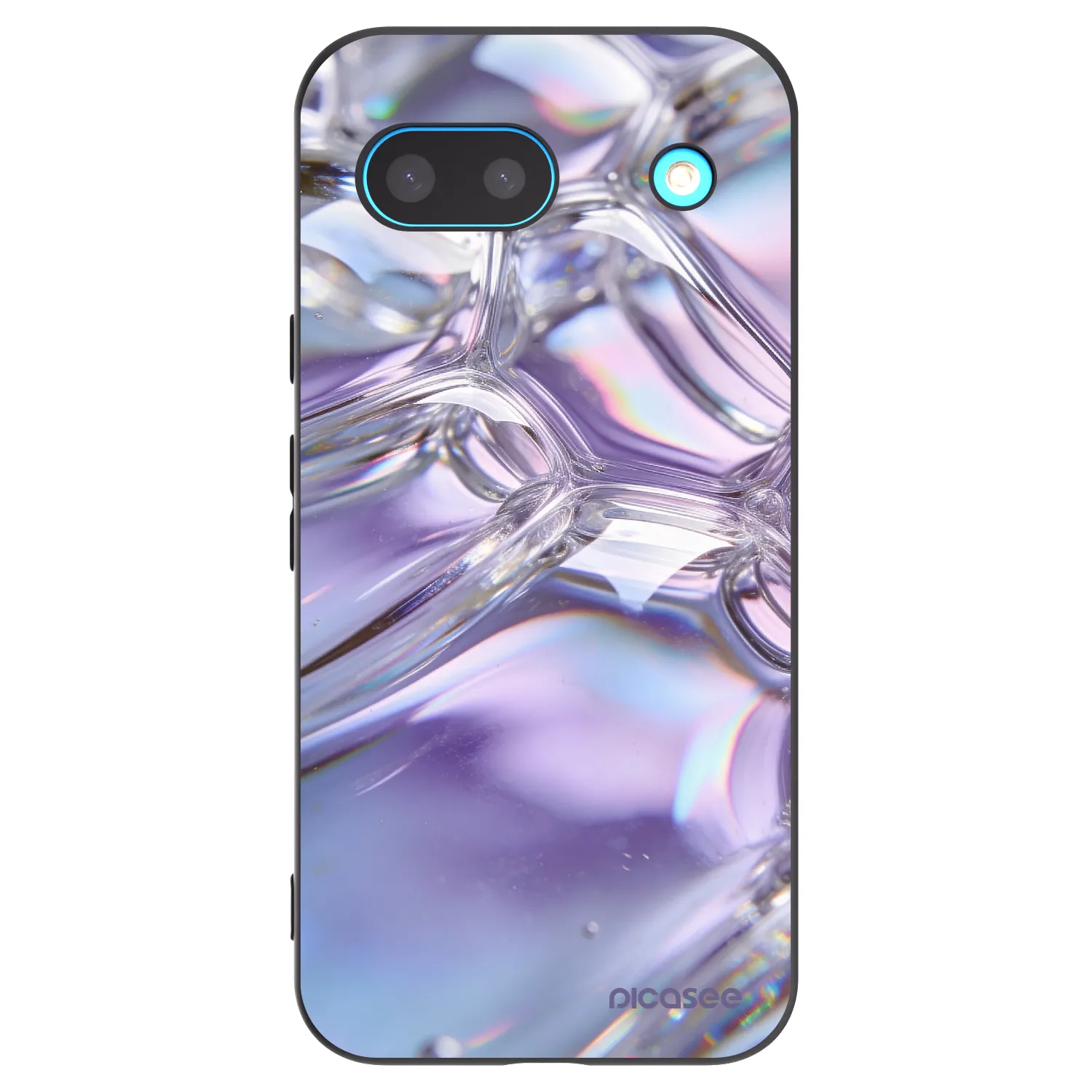 Picasee husă neagră din silicon pentru Google Pixel 8 - Iridescent bubbles