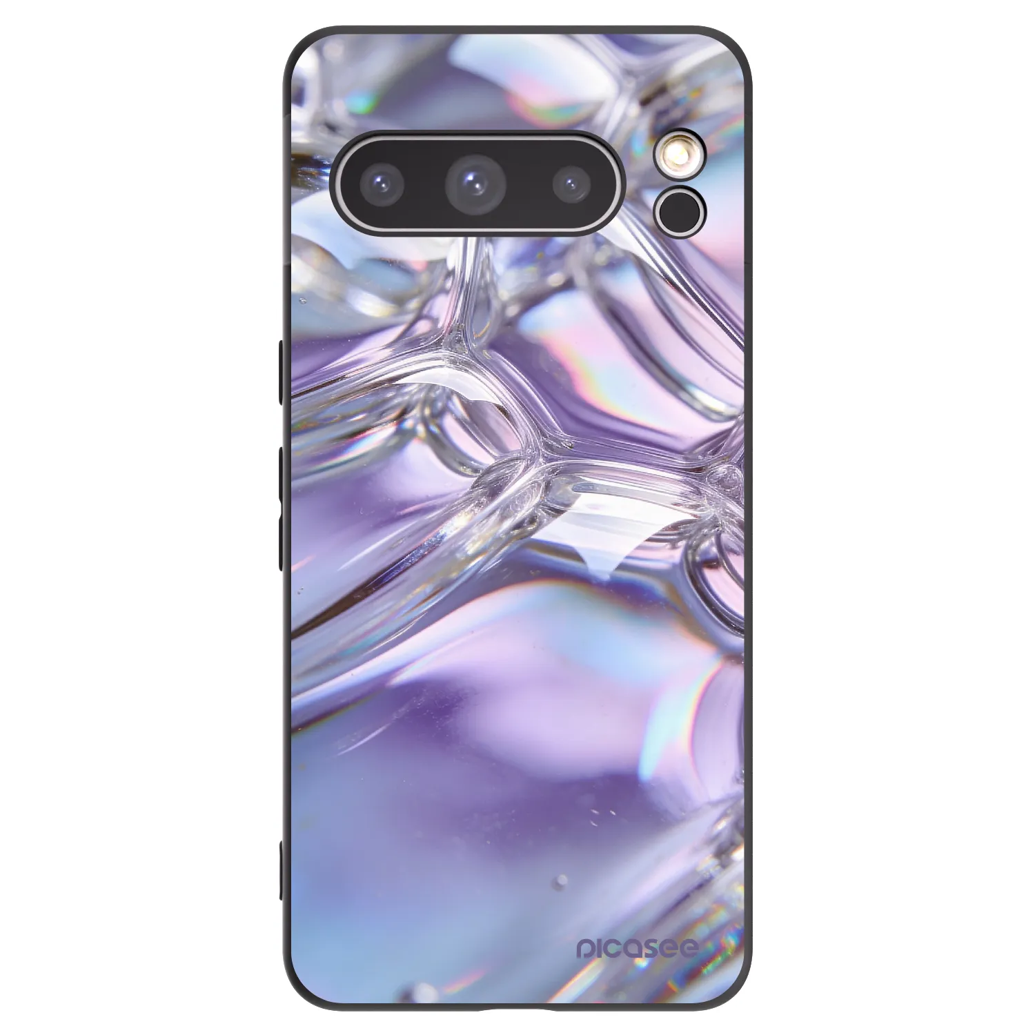 Picasee husă neagră din silicon pentru Google Pixel 8 Pro - Iridescent bubbles