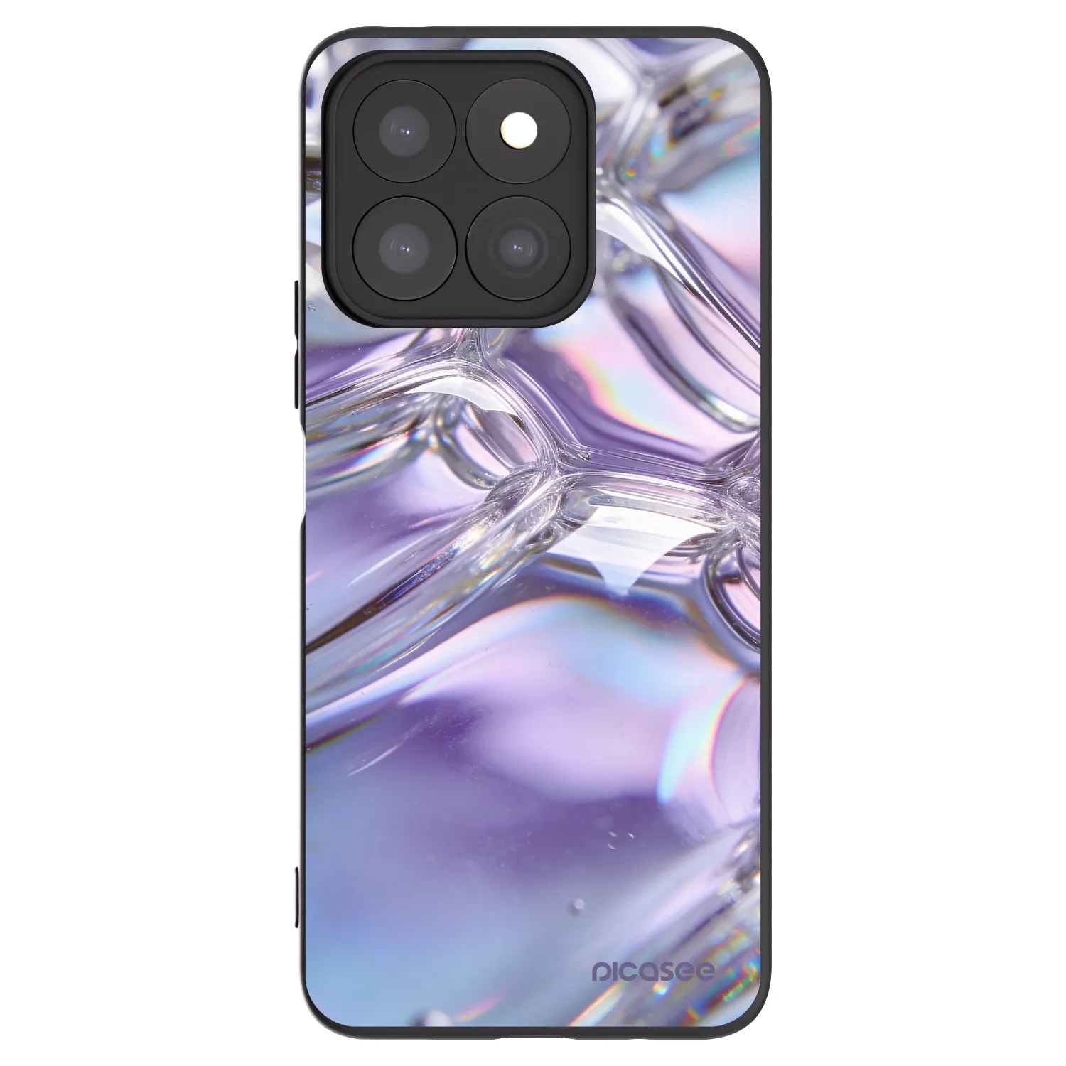 Picasee husă neagră din silicon pentru Honor X8c - Iridescent bubbles