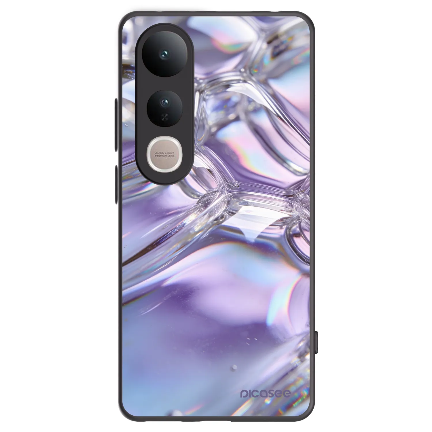Picasee husă neagră din silicon pentru Vivo V50 Lite 5G - Iridescent bubbles