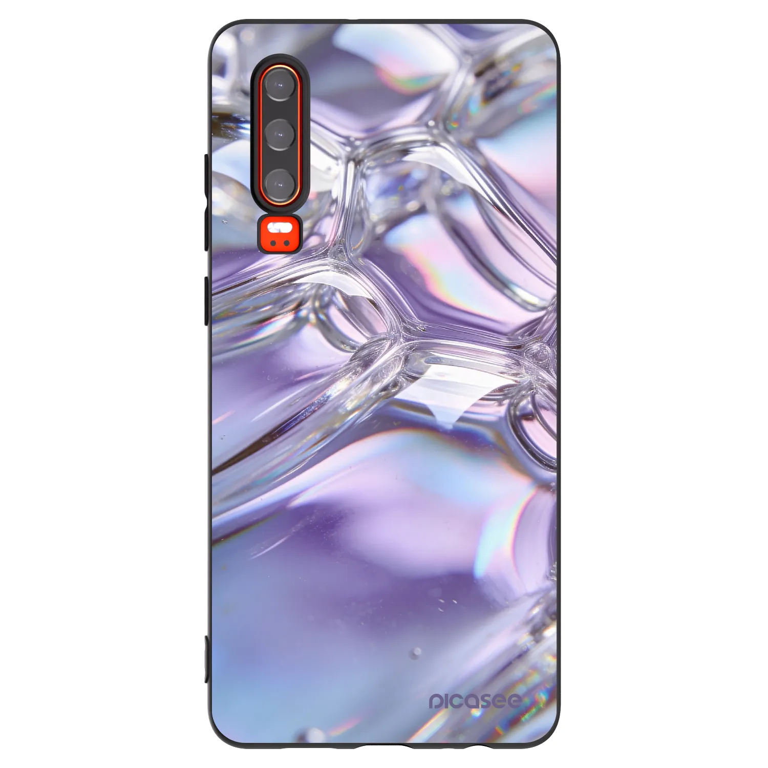 Picasee husă neagră din silicon pentru Huawei P30 - Iridescent bubbles