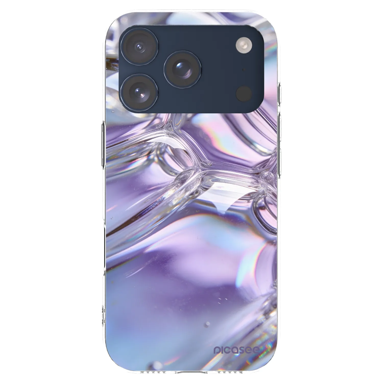 Picasee husă transparentă din silicon pentru Apple iPhone 17 Pro - Iridescent bubbles