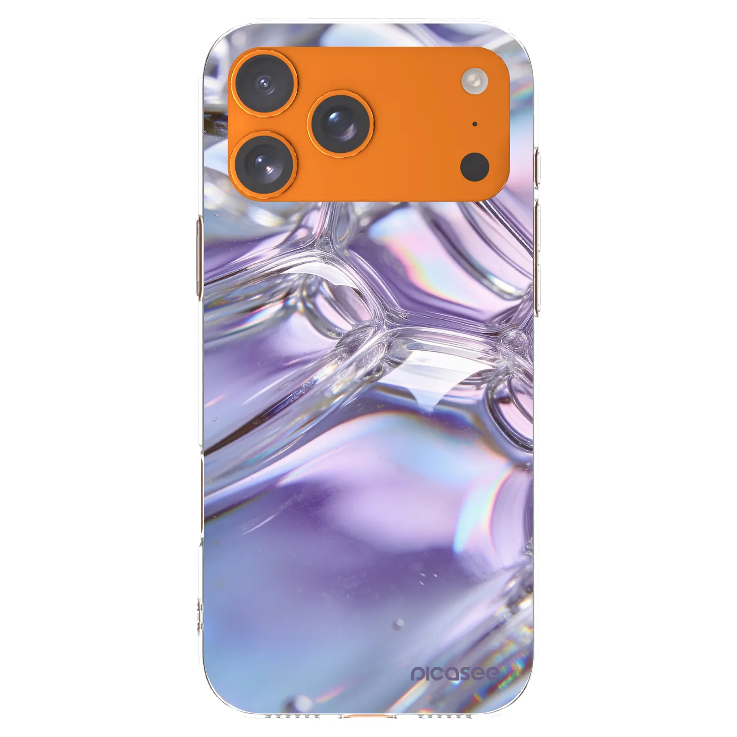 Picasee husă transparentă din silicon pentru Apple iPhone 17 Pro Max - Iridescent bubbles