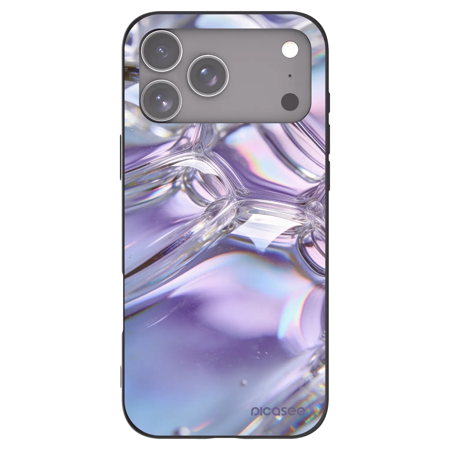 Picasee husă neagră din silicon pentru Apple iPhone 17 Pro Max - Iridescent bubbles