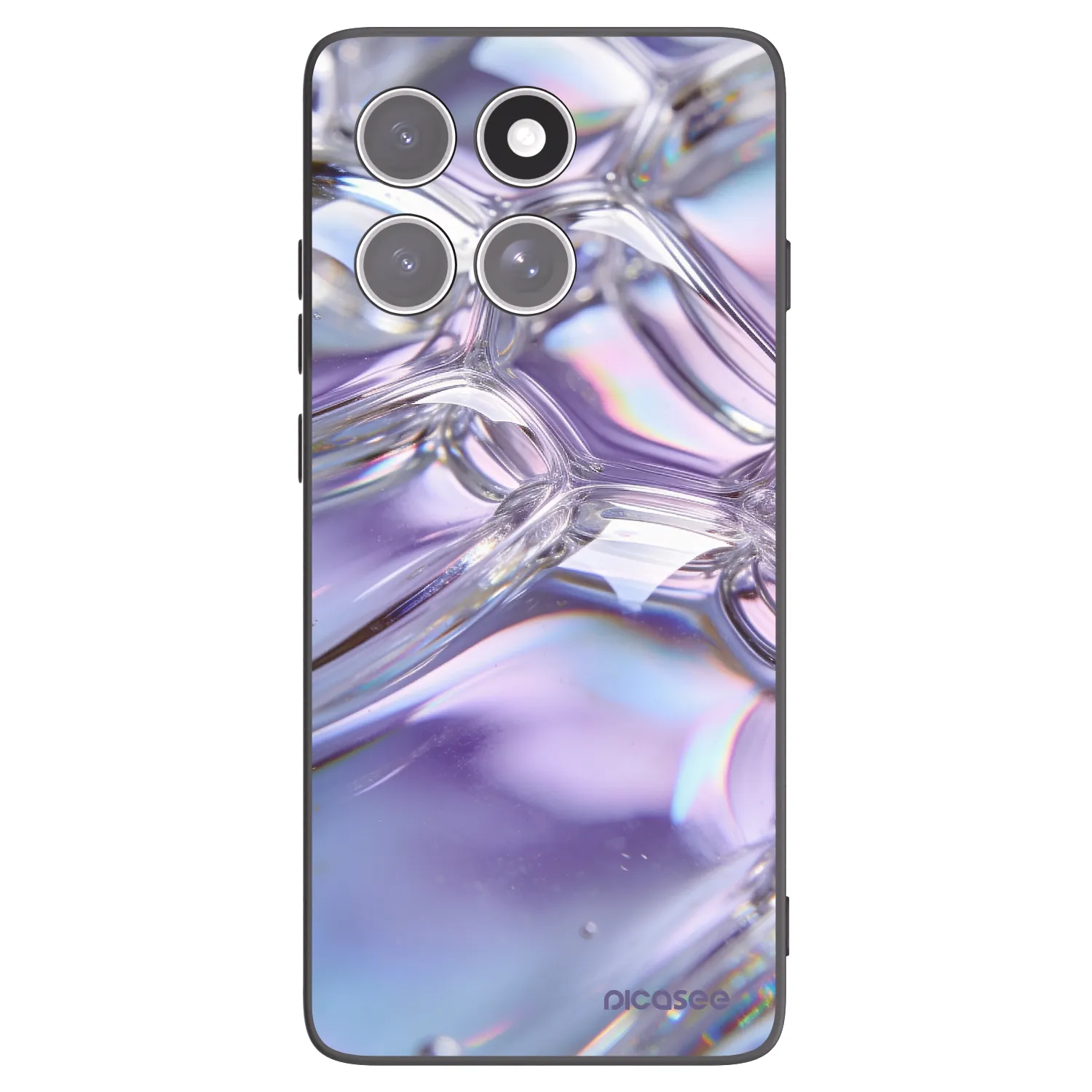 Picasee husă neagră din silicon pentru Motorola Edge 60 Pro - Iridescent bubbles