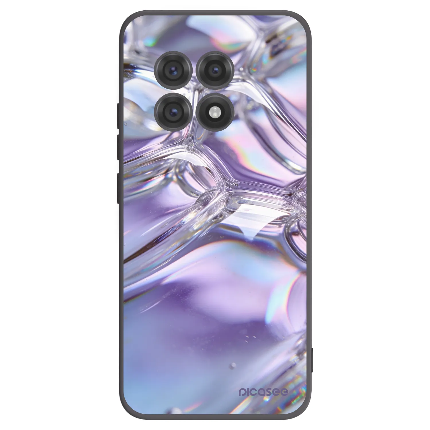 Picasee husă neagră din silicon pentru OnePlus 13R 5G - Iridescent bubbles