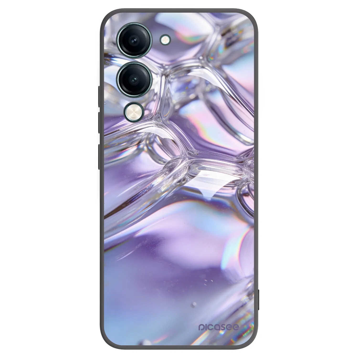 Picasee husă neagră din silicon pentru Vivo Y29s 5G - Iridescent bubbles