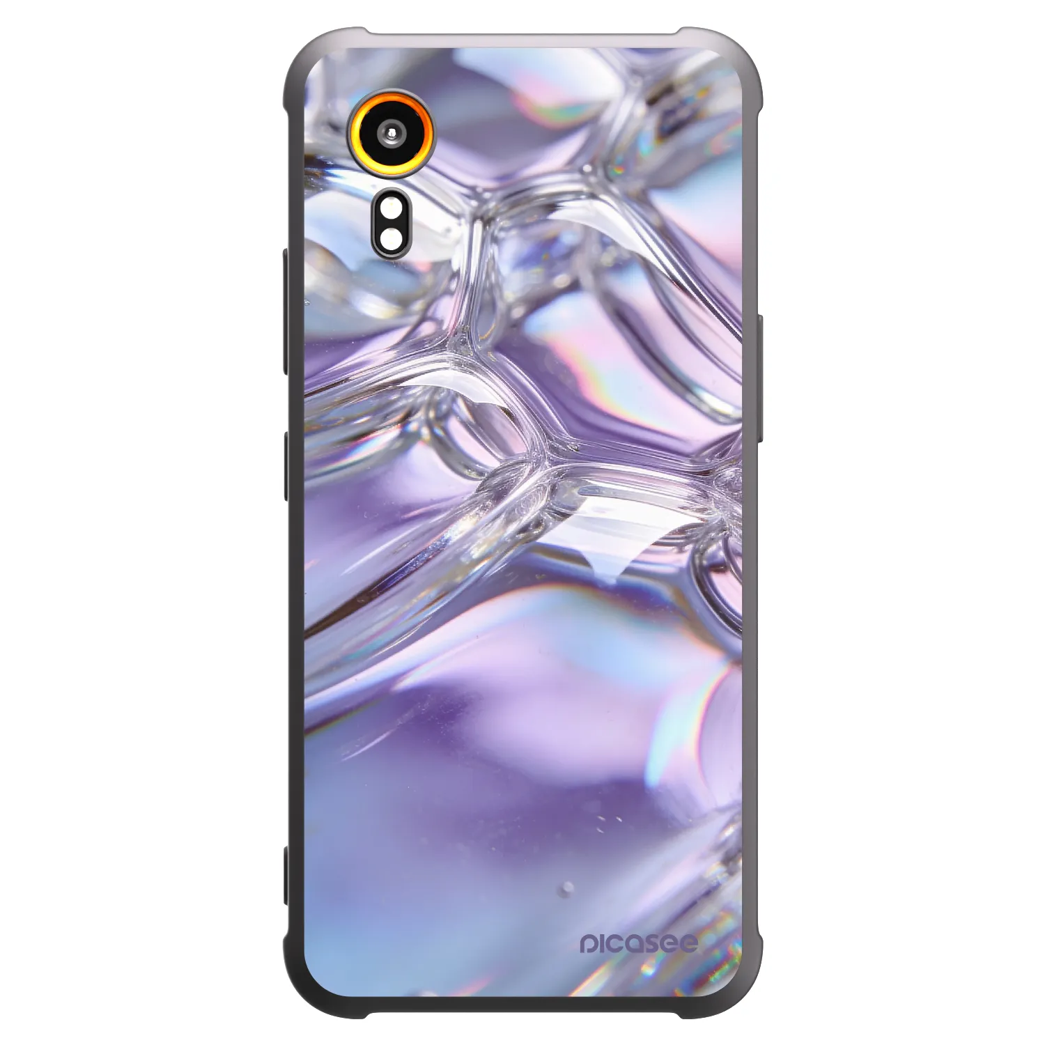 Picasee husă neagră din silicon pentru Samsung Galaxy XCover 7 - Iridescent bubbles