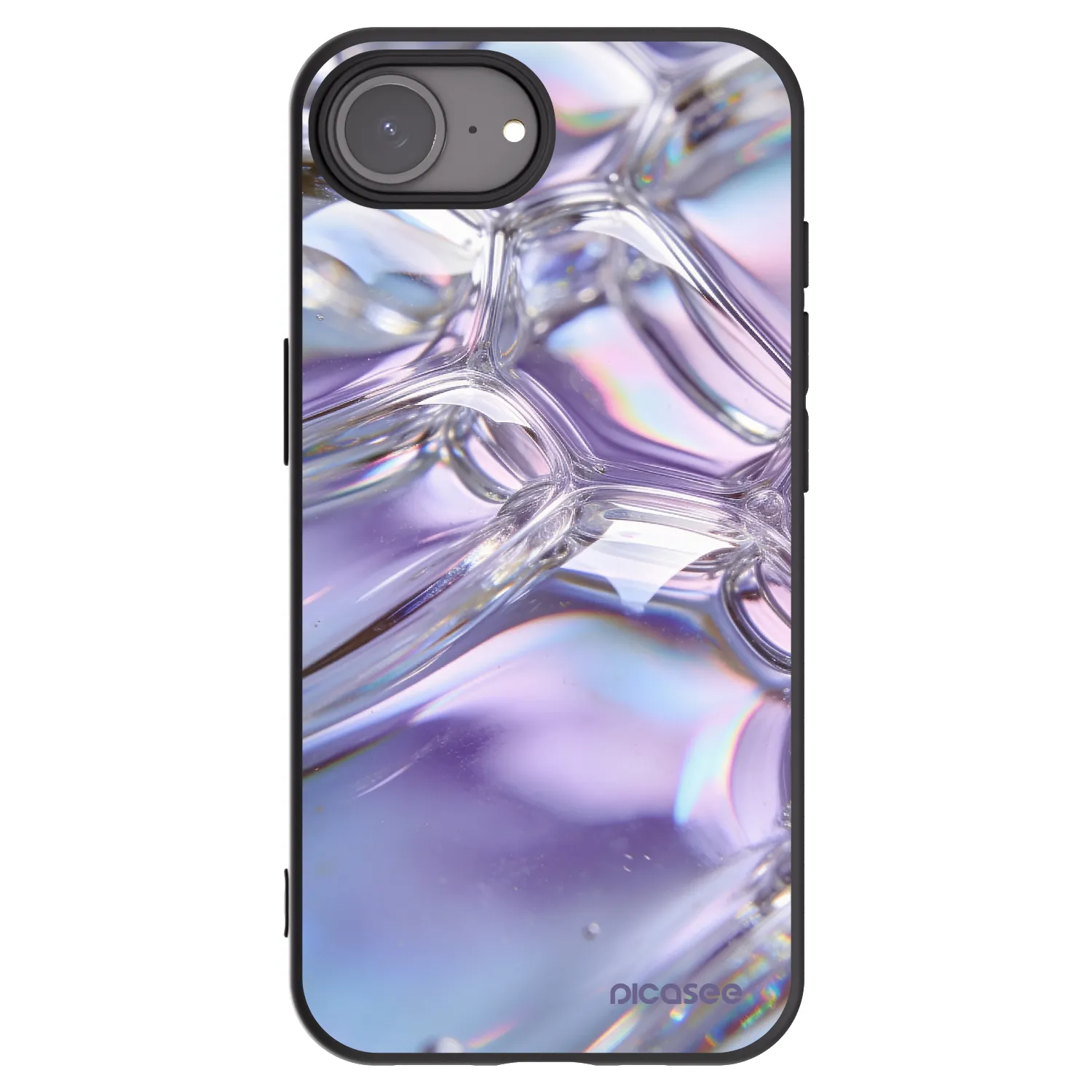 Picasee husă neagră din silicon pentru Apple iPhone 17e - Iridescent bubbles