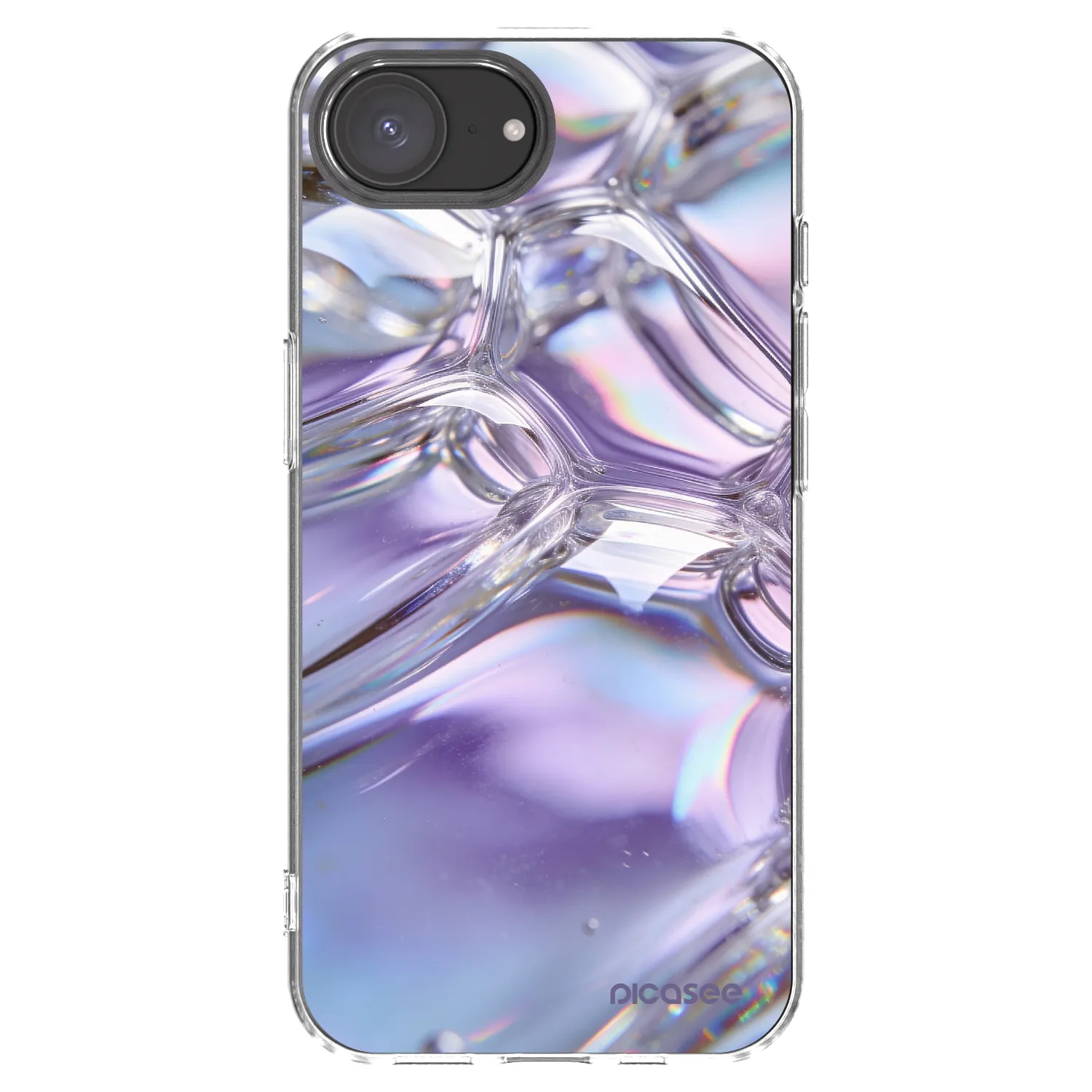Picasee husă transparentă din silicon pentru Apple iPhone 17e - Iridescent bubbles