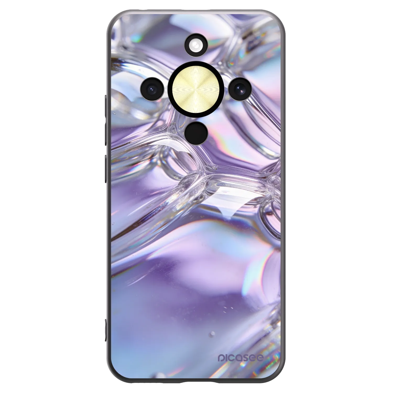 Picasee husă neagră din silicon pentru Honor Magic8 Lite 5G - Iridescent bubbles
