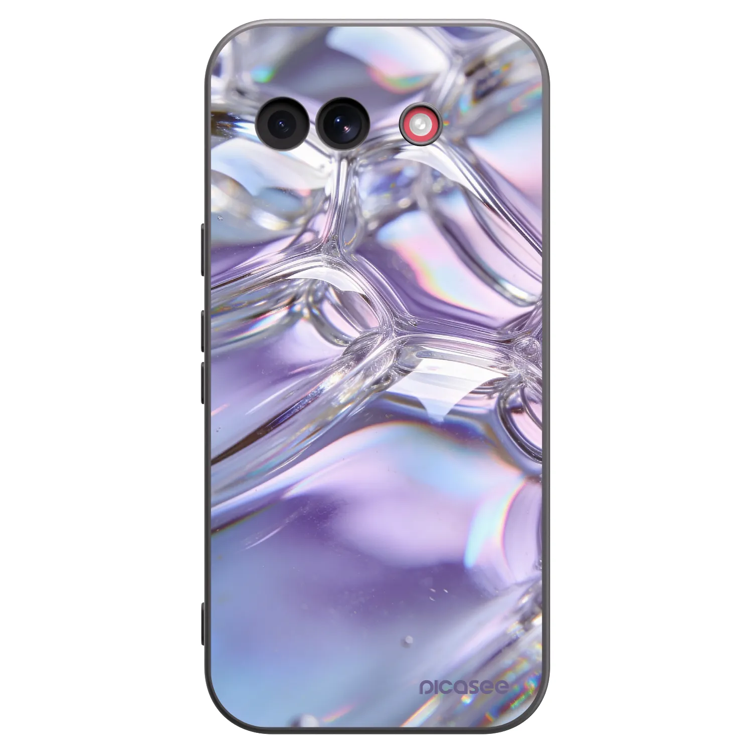 Picasee husă neagră din silicon pentru Google Pixel 10a - Iridescent bubbles