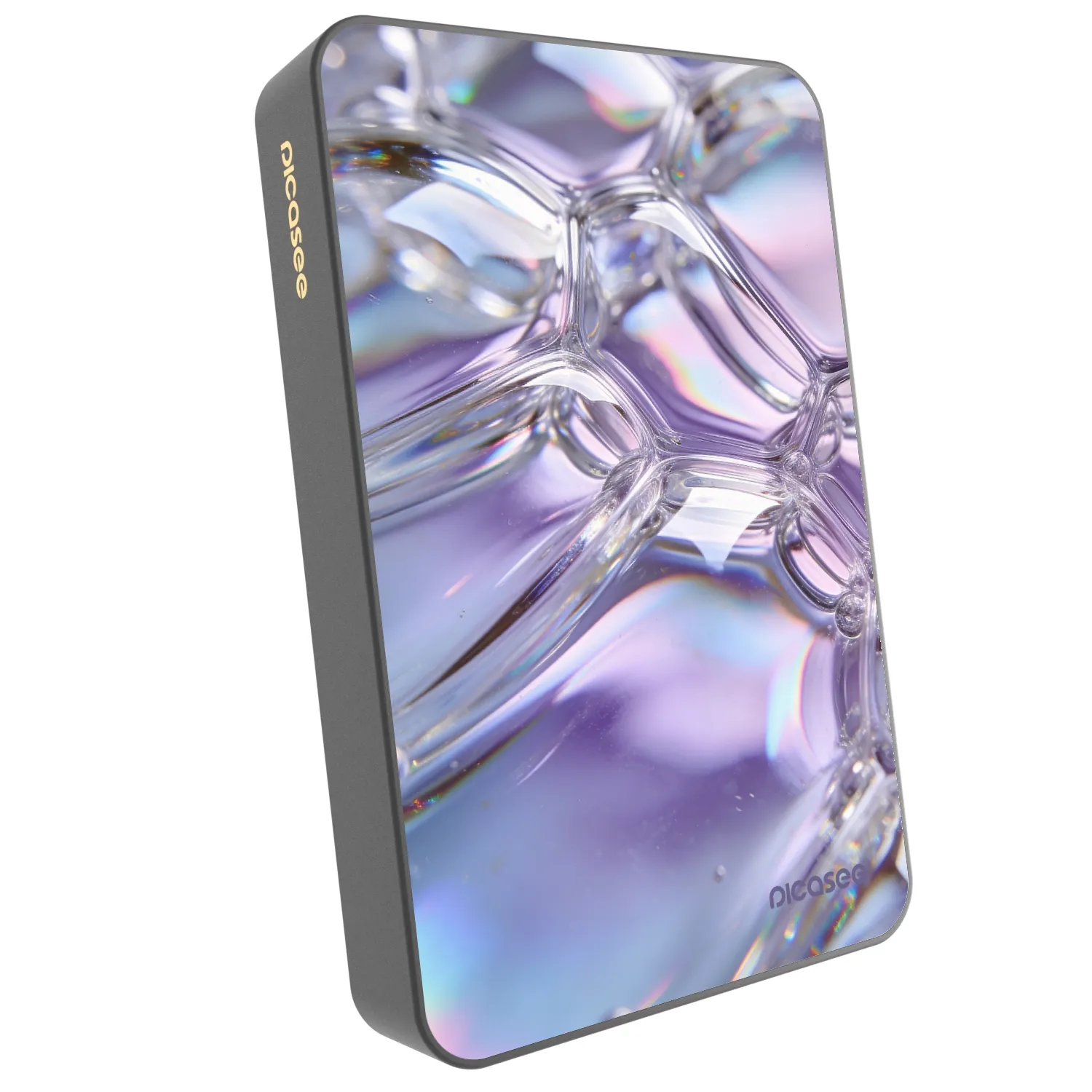 Picasee Powerbank cu MagSafe 10 000 mAh Gri - Iridescent bubbles
