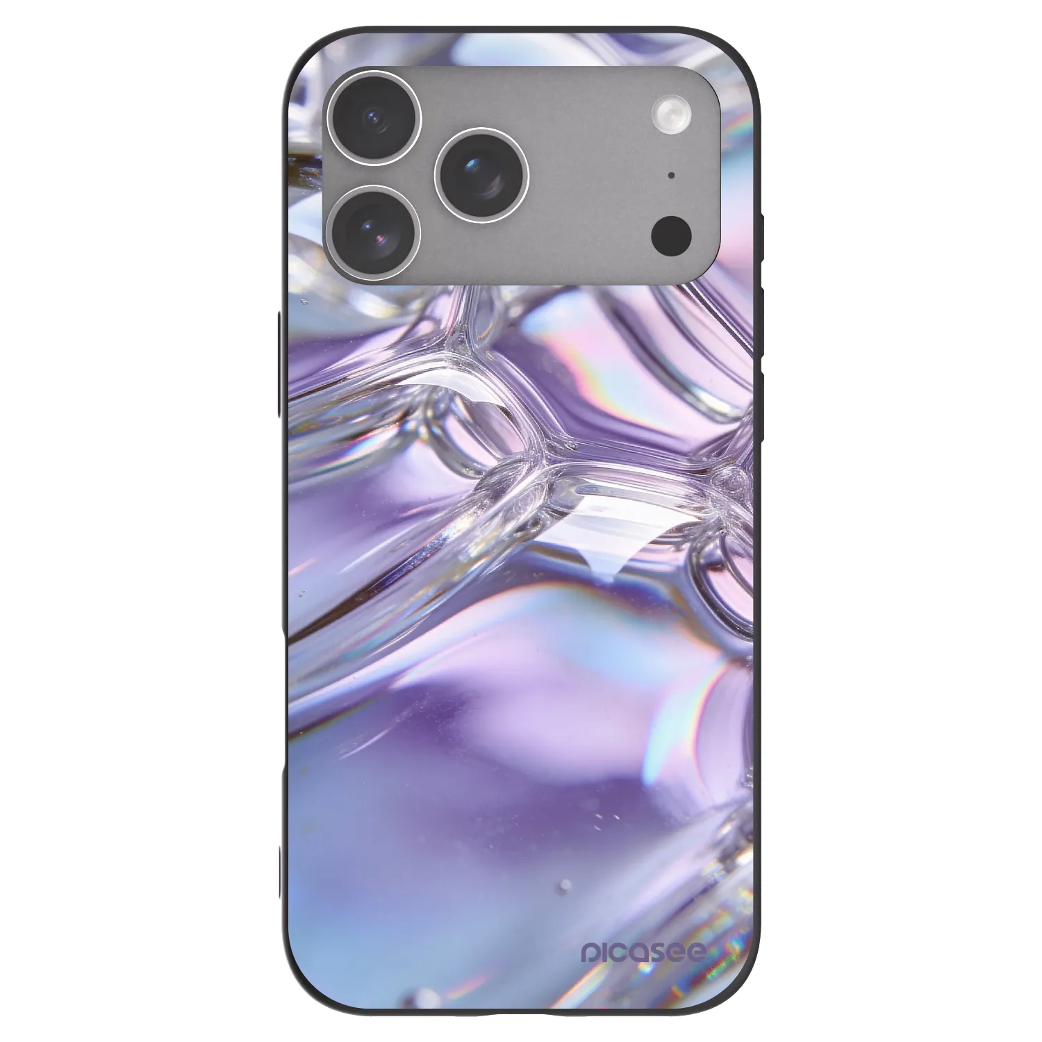 Picasee husă neagră din silicon pentru Apple iPhone 18 Pro Max - Iridescent bubbles