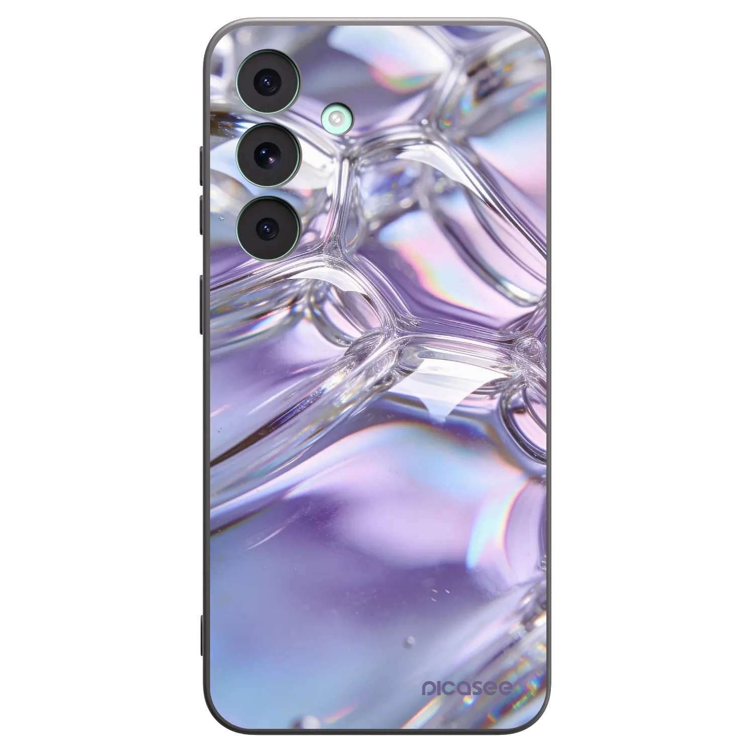 Picasee husă neagră din silicon pentru Samsung Galaxy S26 FE - Iridescent bubbles