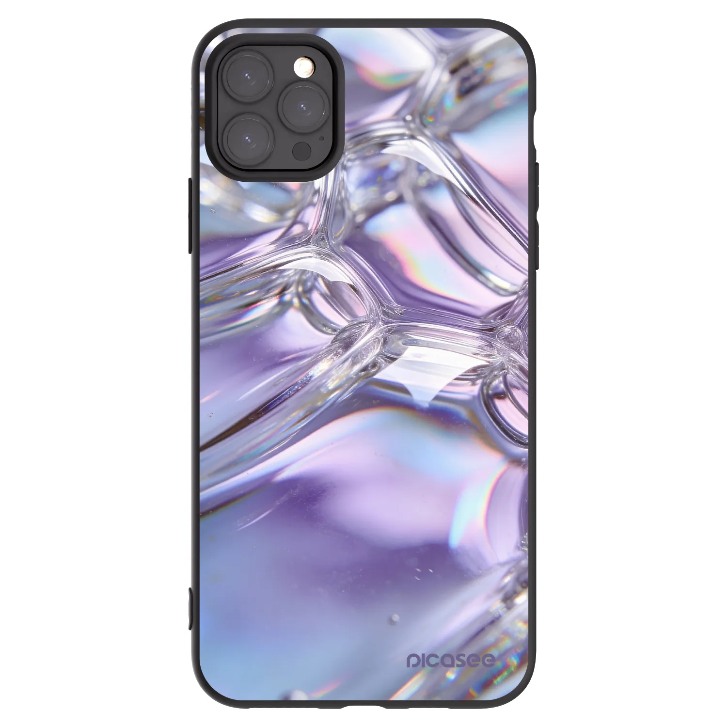 Picasee husă neagră din silicon pentru Apple iPhone 11 Pro Max - Iridescent bubbles