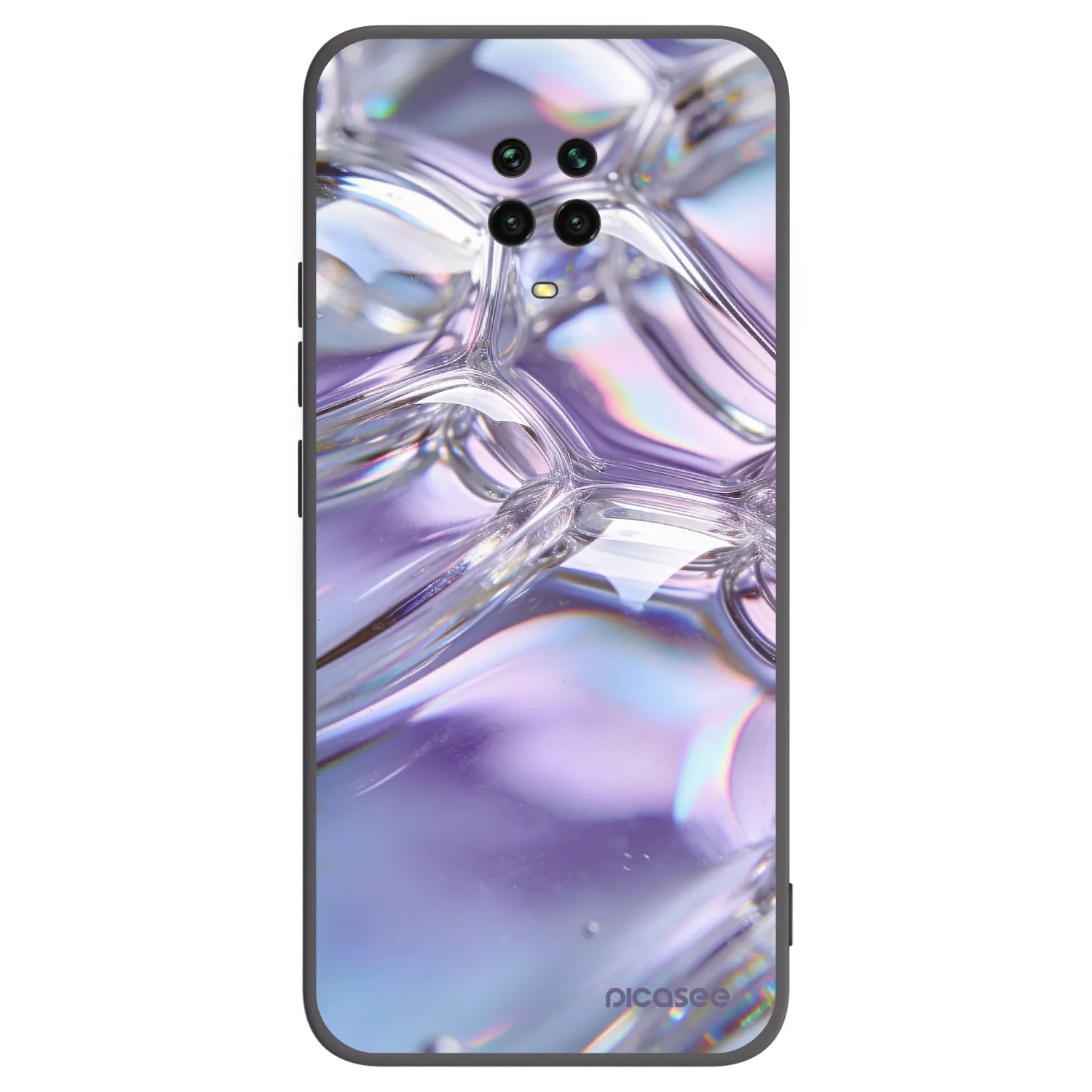 Picasee husă neagră din silicon pentru Xiaomi Redmi Note 9S - Iridescent bubbles