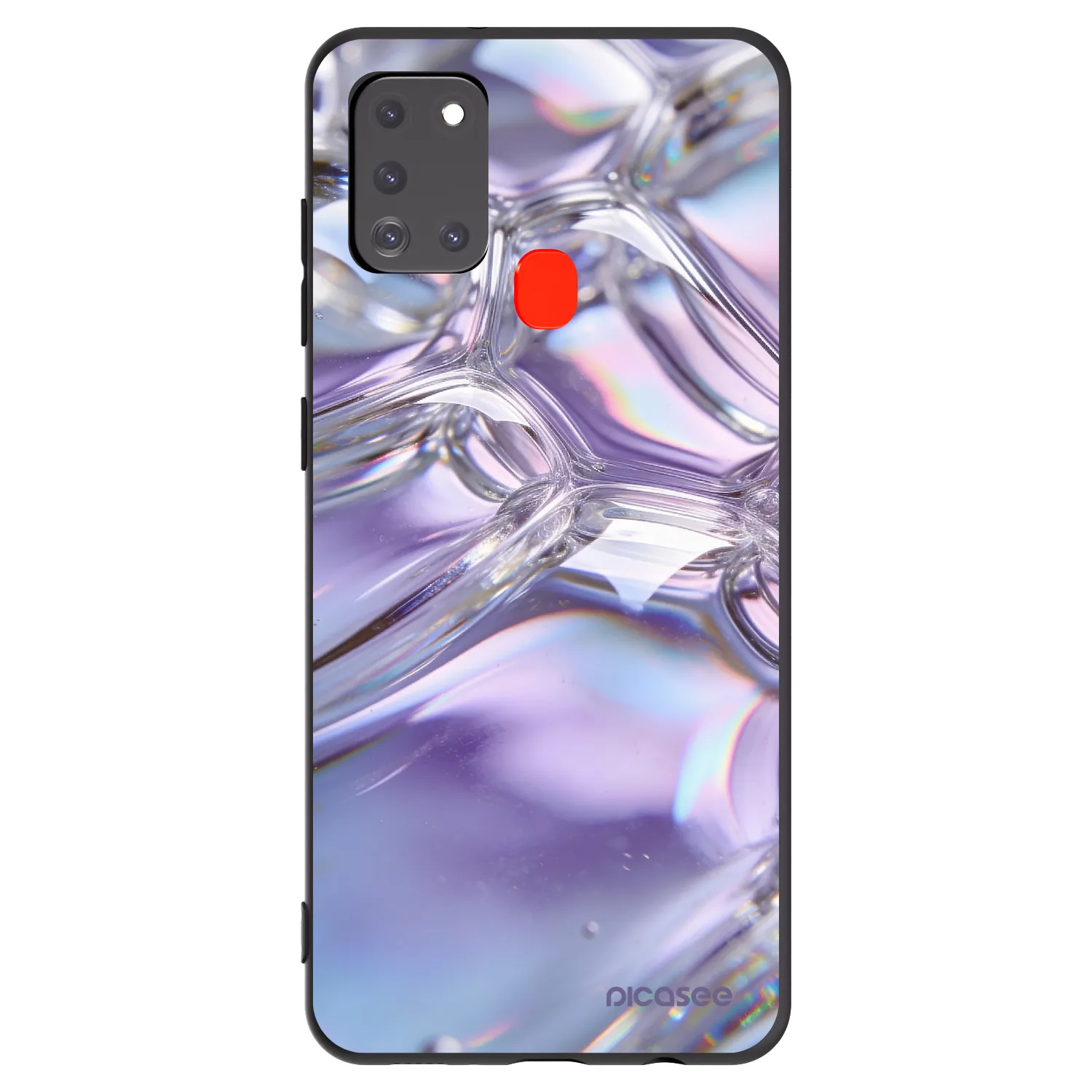 Picasee husă neagră din silicon pentru Samsung Galaxy A21s - Iridescent bubbles
