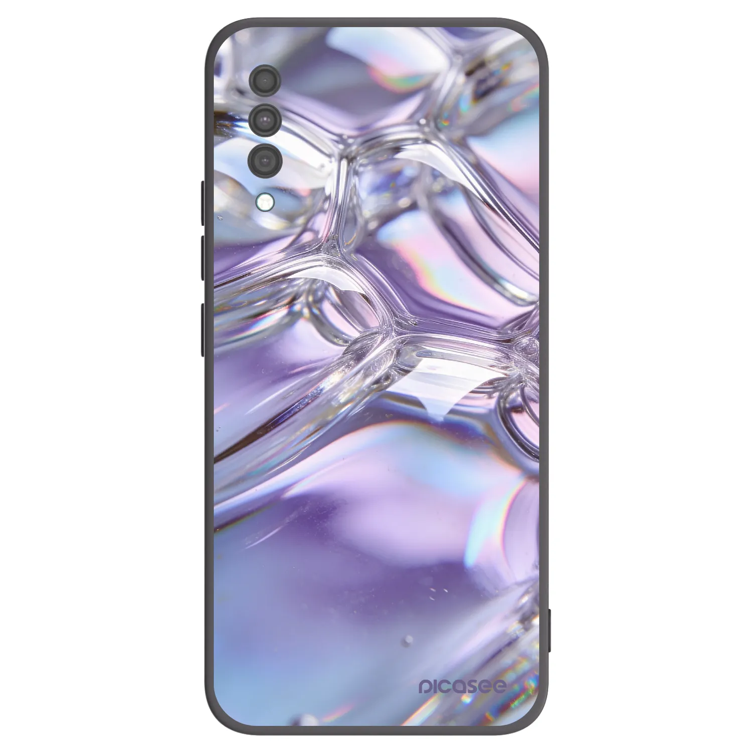 Picasee husă neagră din silicon pentru Samsung Galaxy A30s A307F - Iridescent bubbles