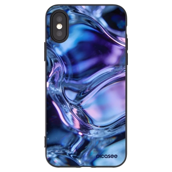 Picasee husă neagră din silicon pentru Apple iPhone X/XS - Iris liquid