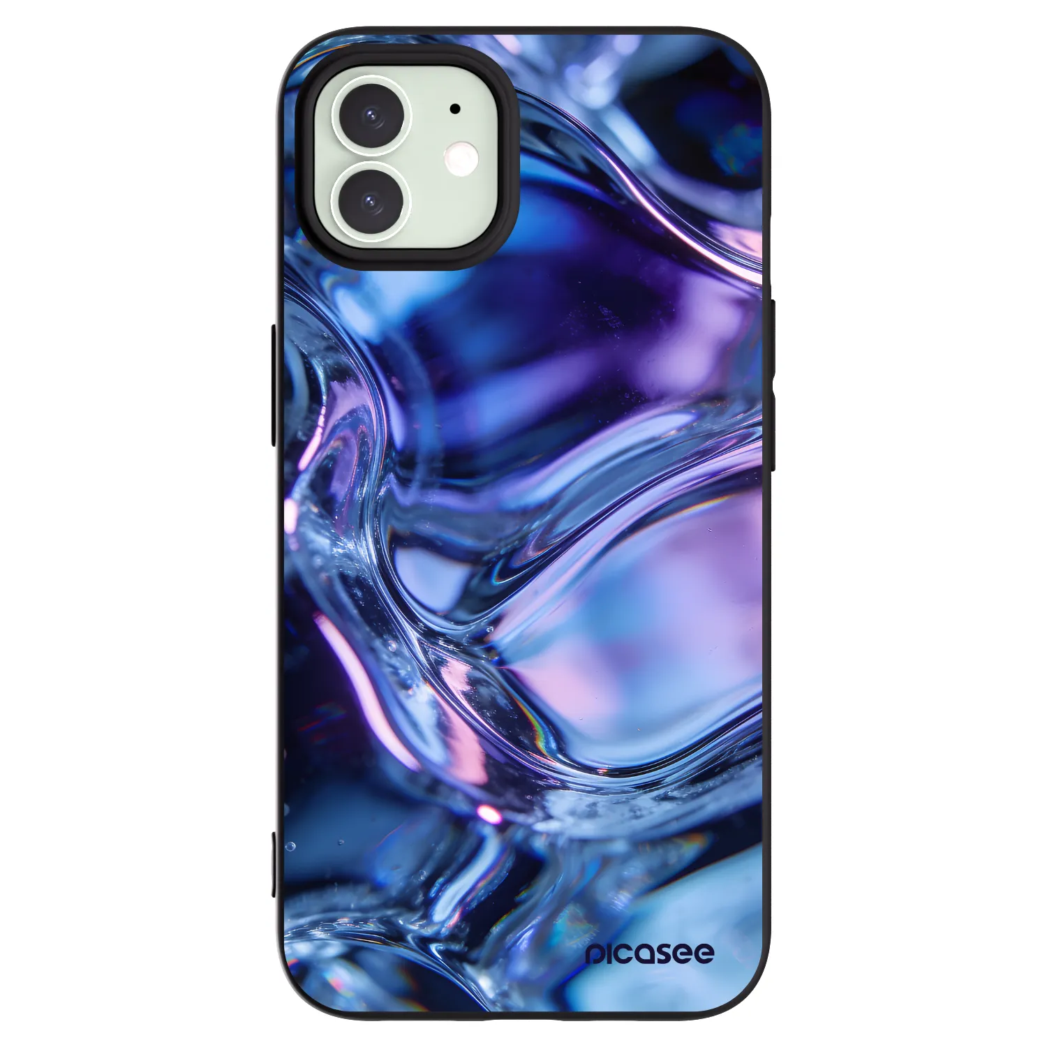 Picasee husă neagră din silicon pentru Apple iPhone 12 - Iris liquid